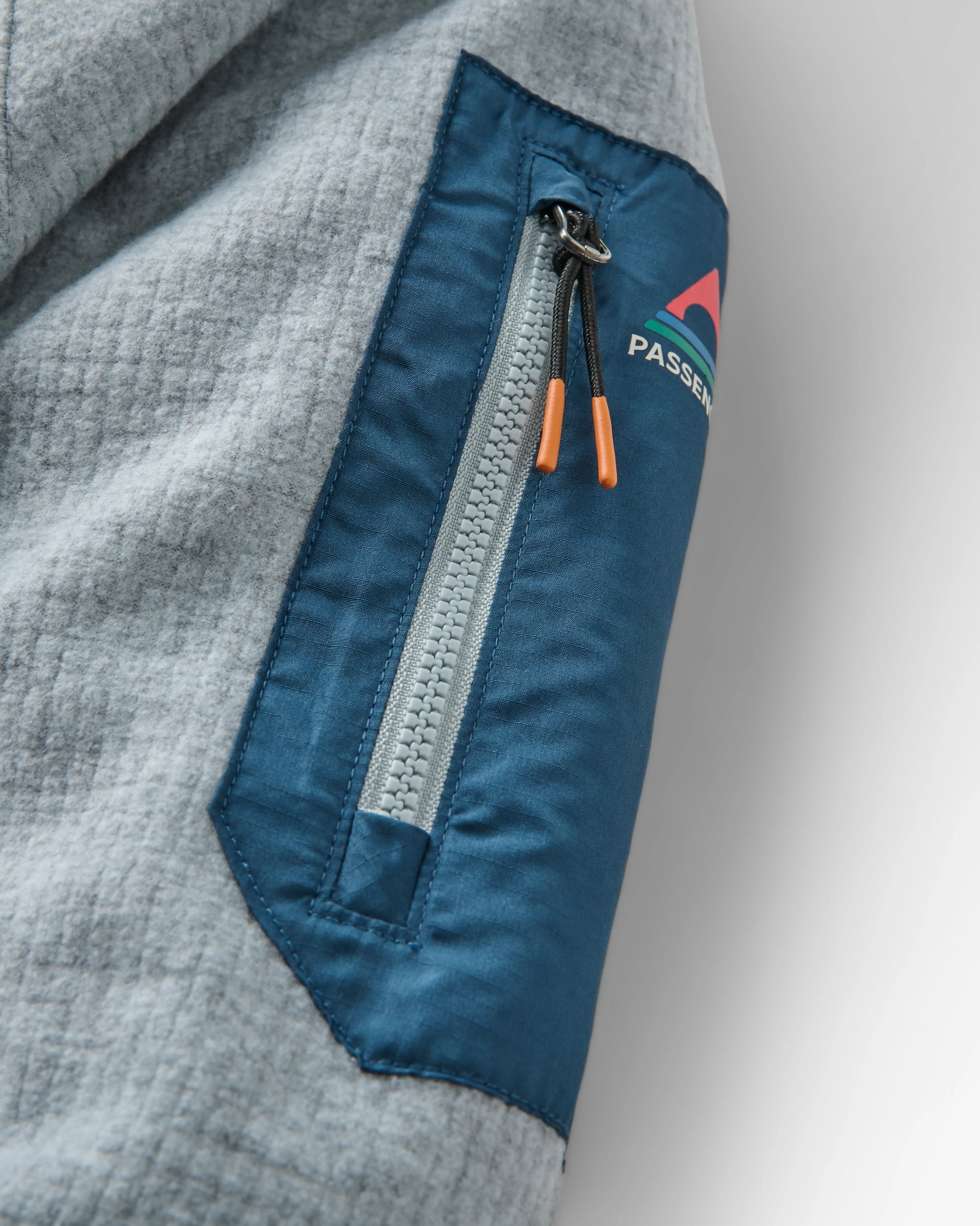 Forestscape Recycled Fleece Hoodie - Grey Marl - Flatlay