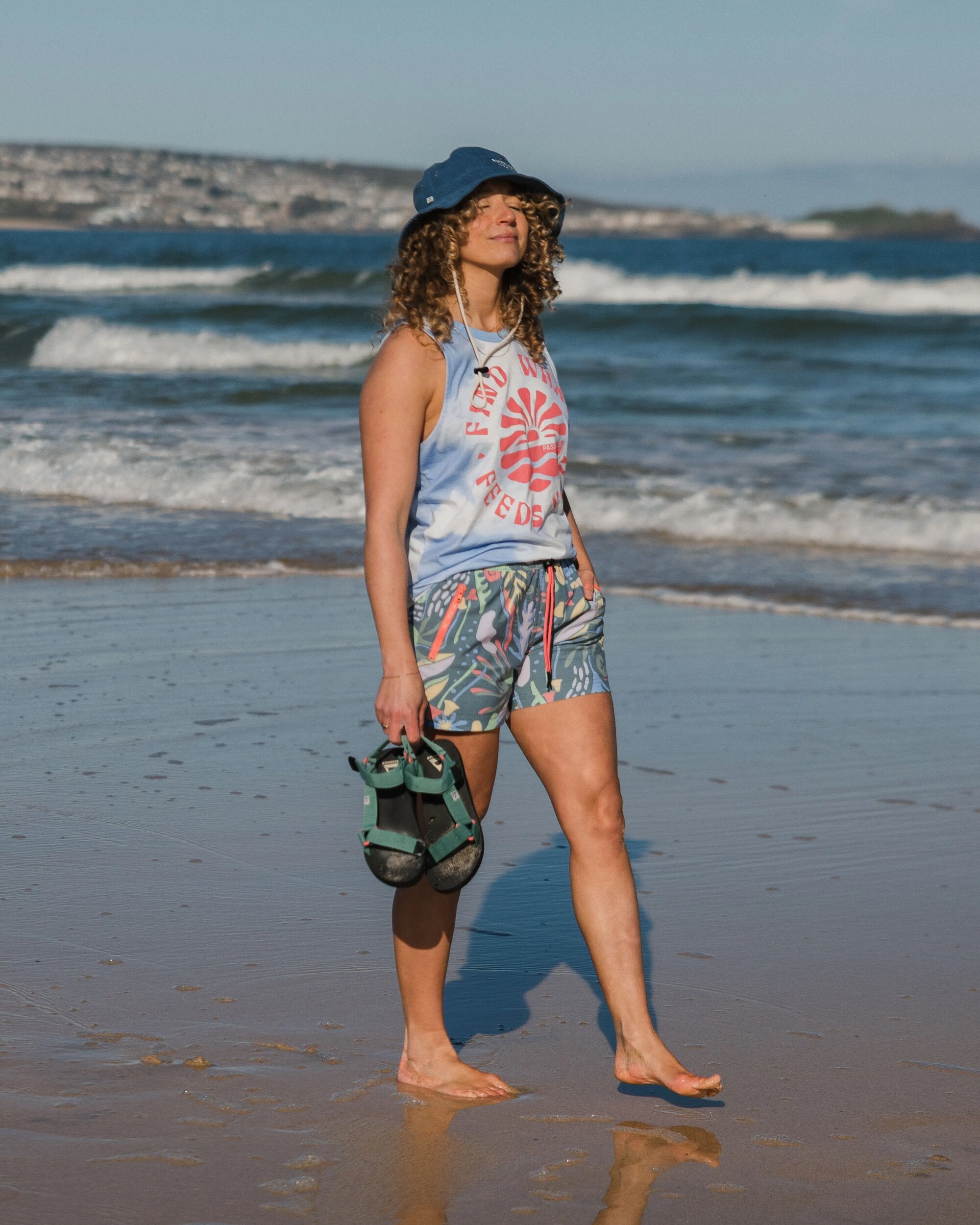 Way Out All Purpose Short - Abstract Seaweed Tidal Blue - Lifestyle