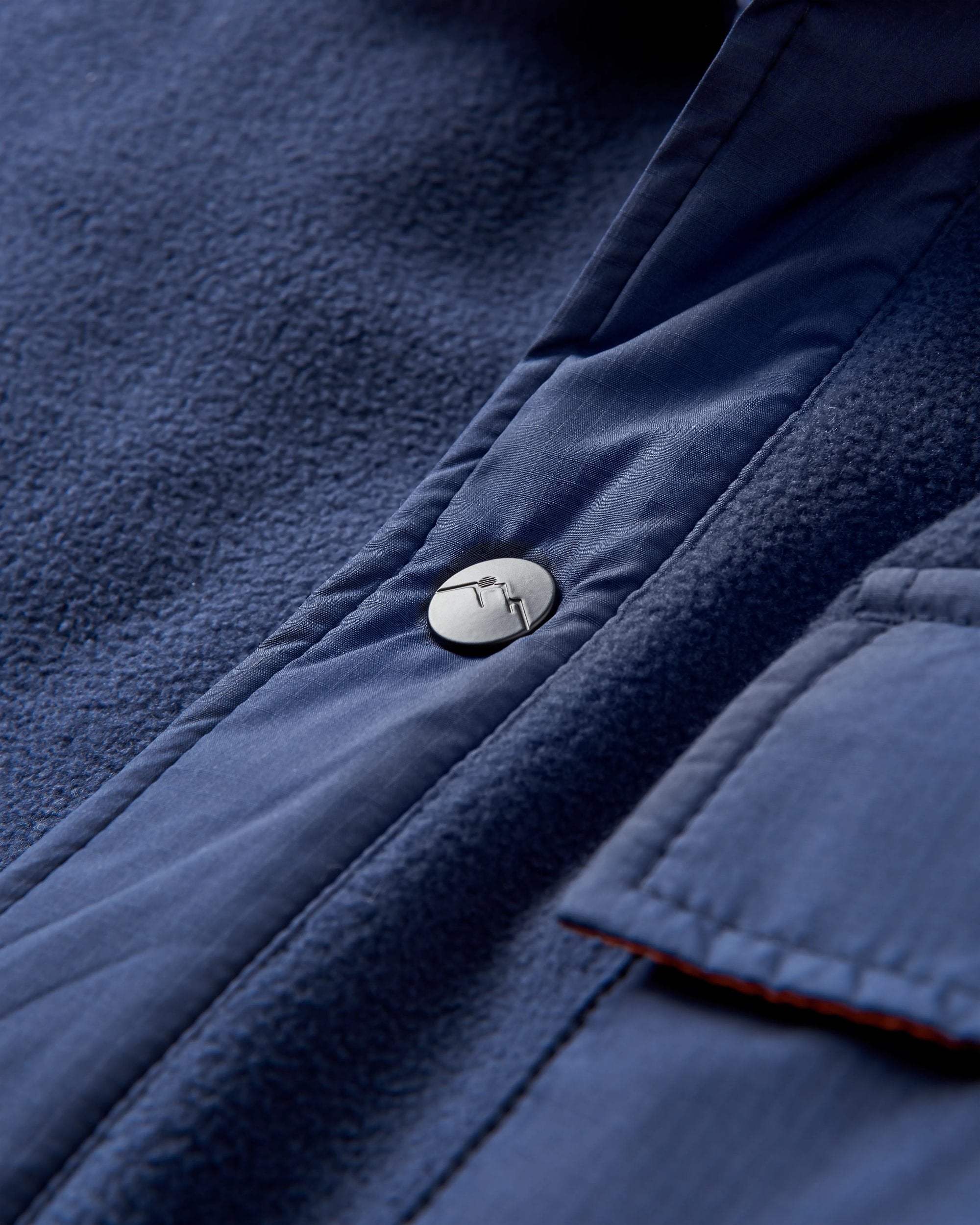Firelight Sherpa Lined Overshirt - Rich Navy - Flatlay