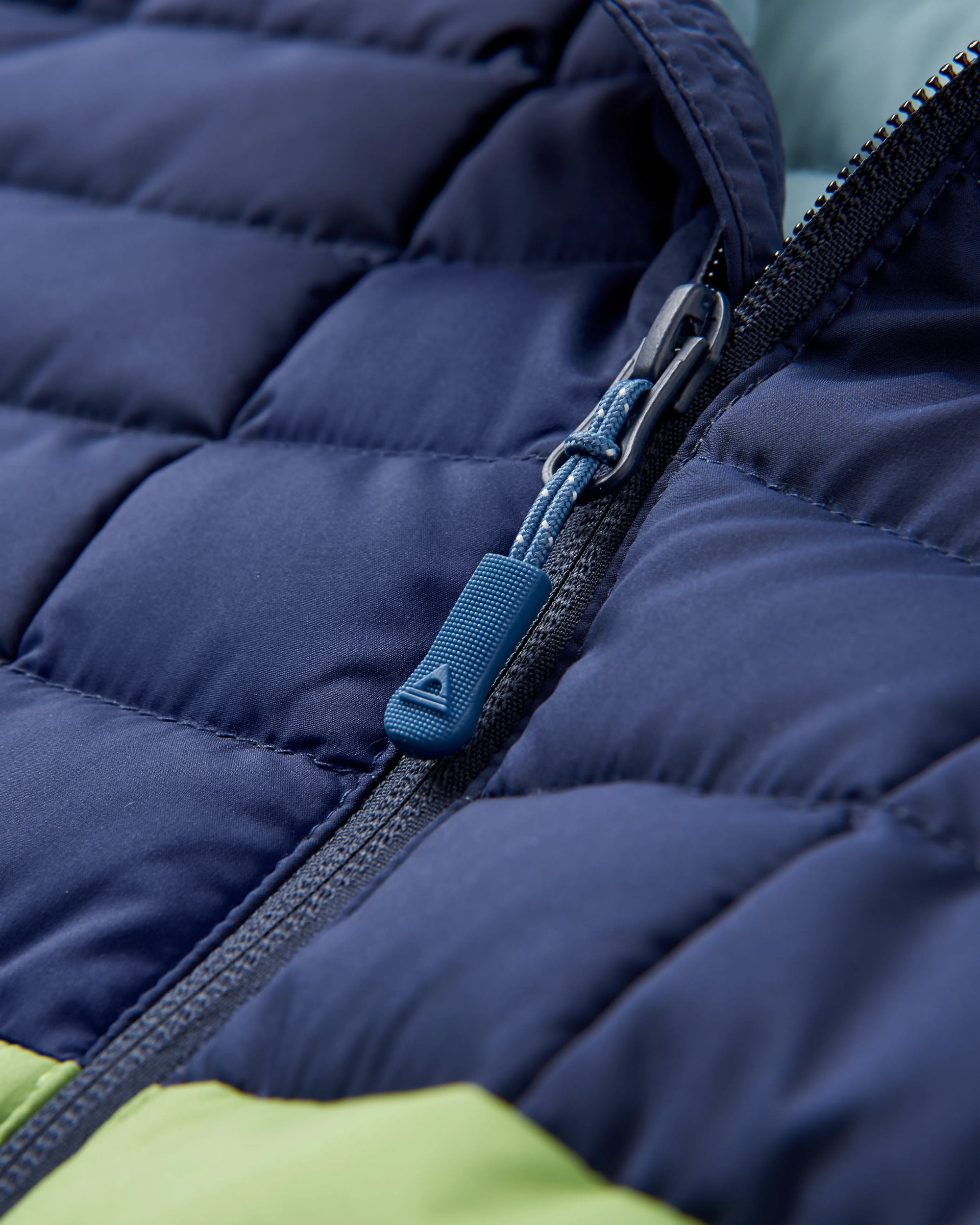 Ashland Down Recycled Vest - Rich Navy/Pear Green - Flatlay