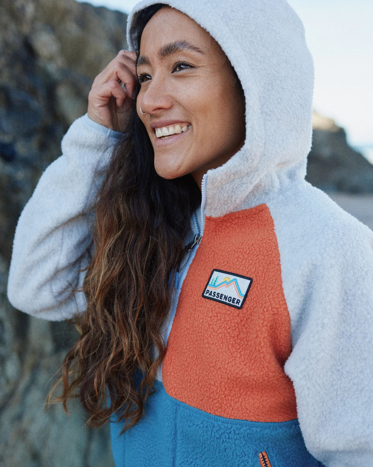 Maine 1/2 Zip Sherpa Fleece - Blue Steel - Lifestyle