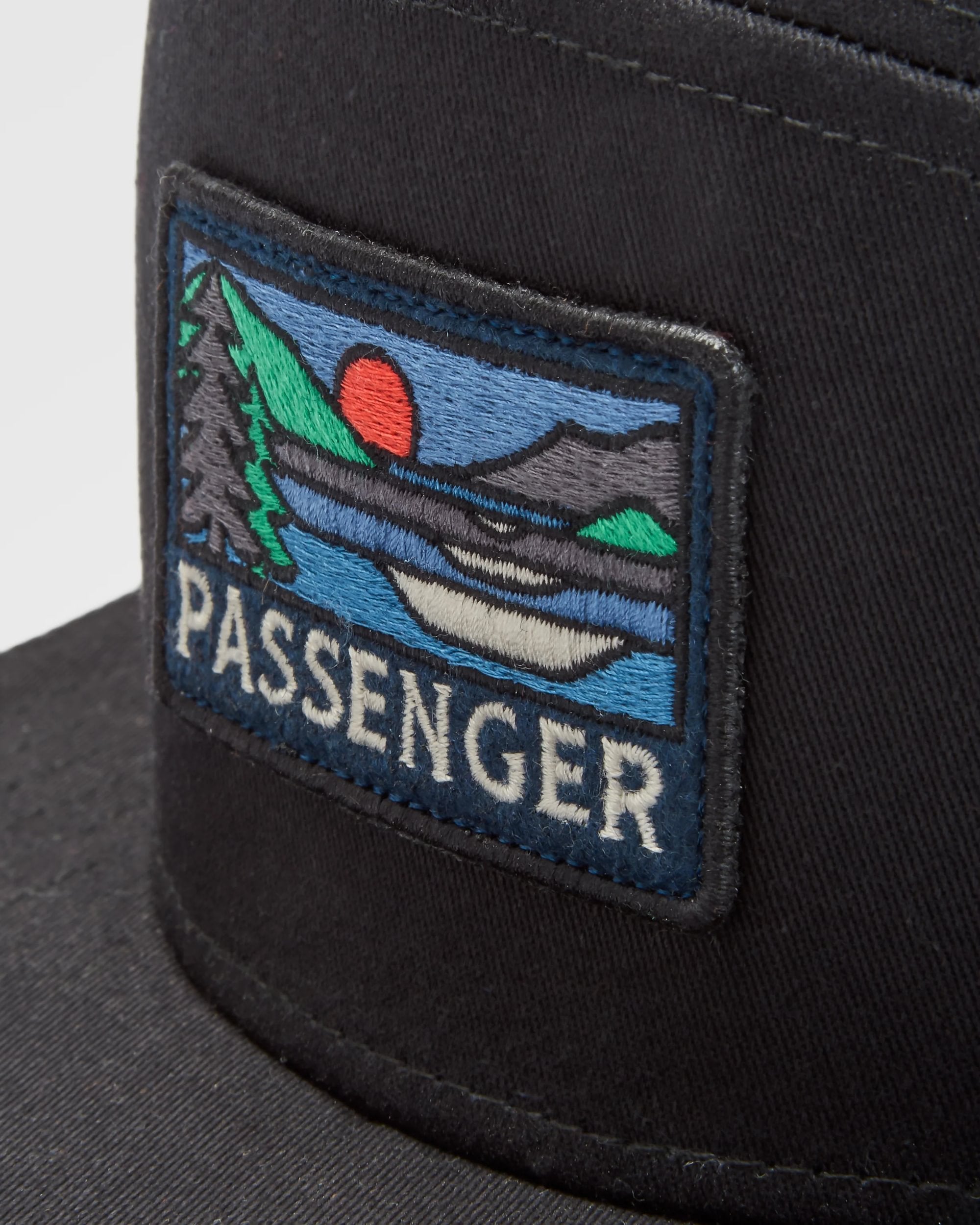 Roamer 7 Panel Organic Cotton Trucker Cap - Phantom Black - Flatlay