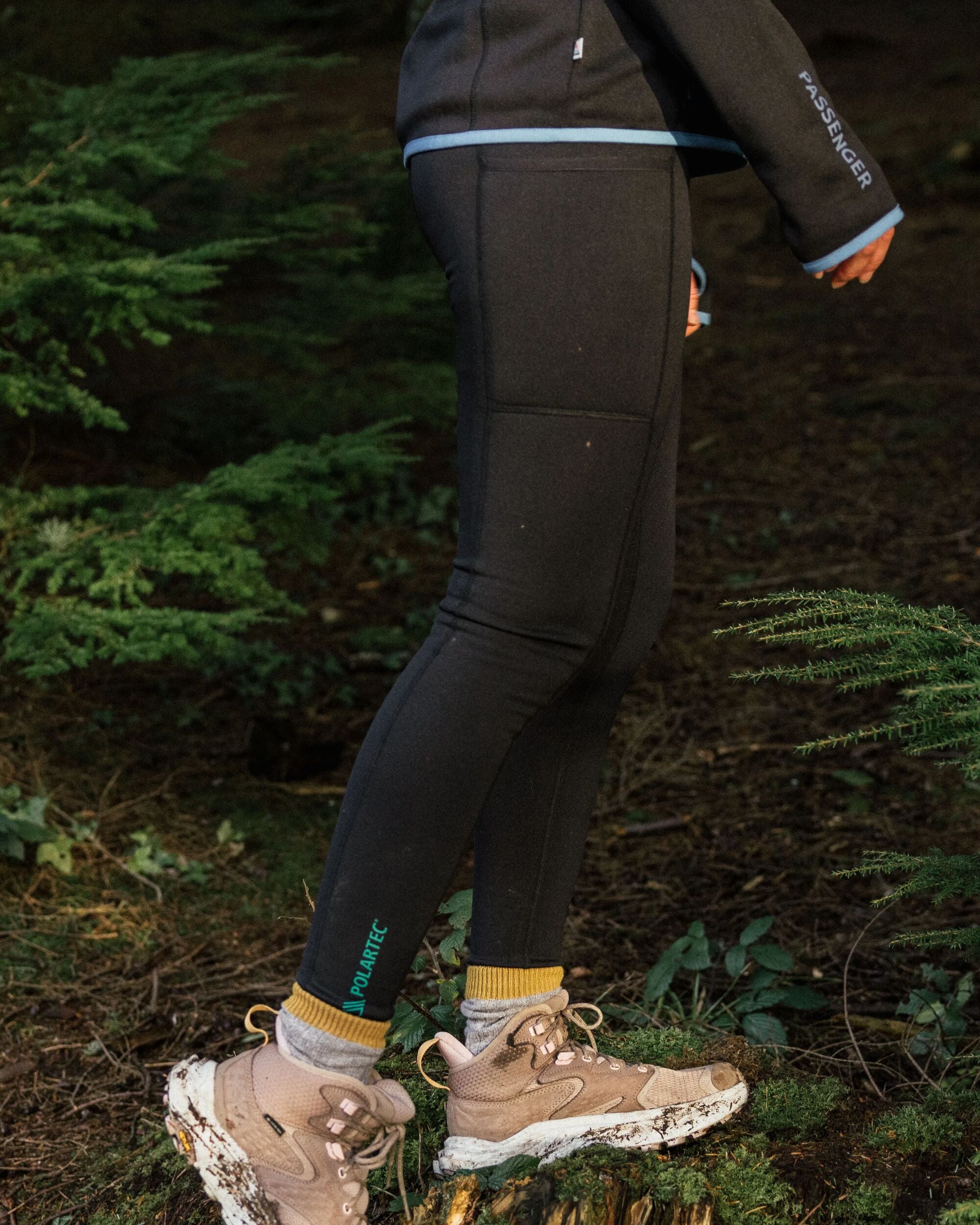 Wintergreen Recycled Polartec® Legging - Black - Lifestyle