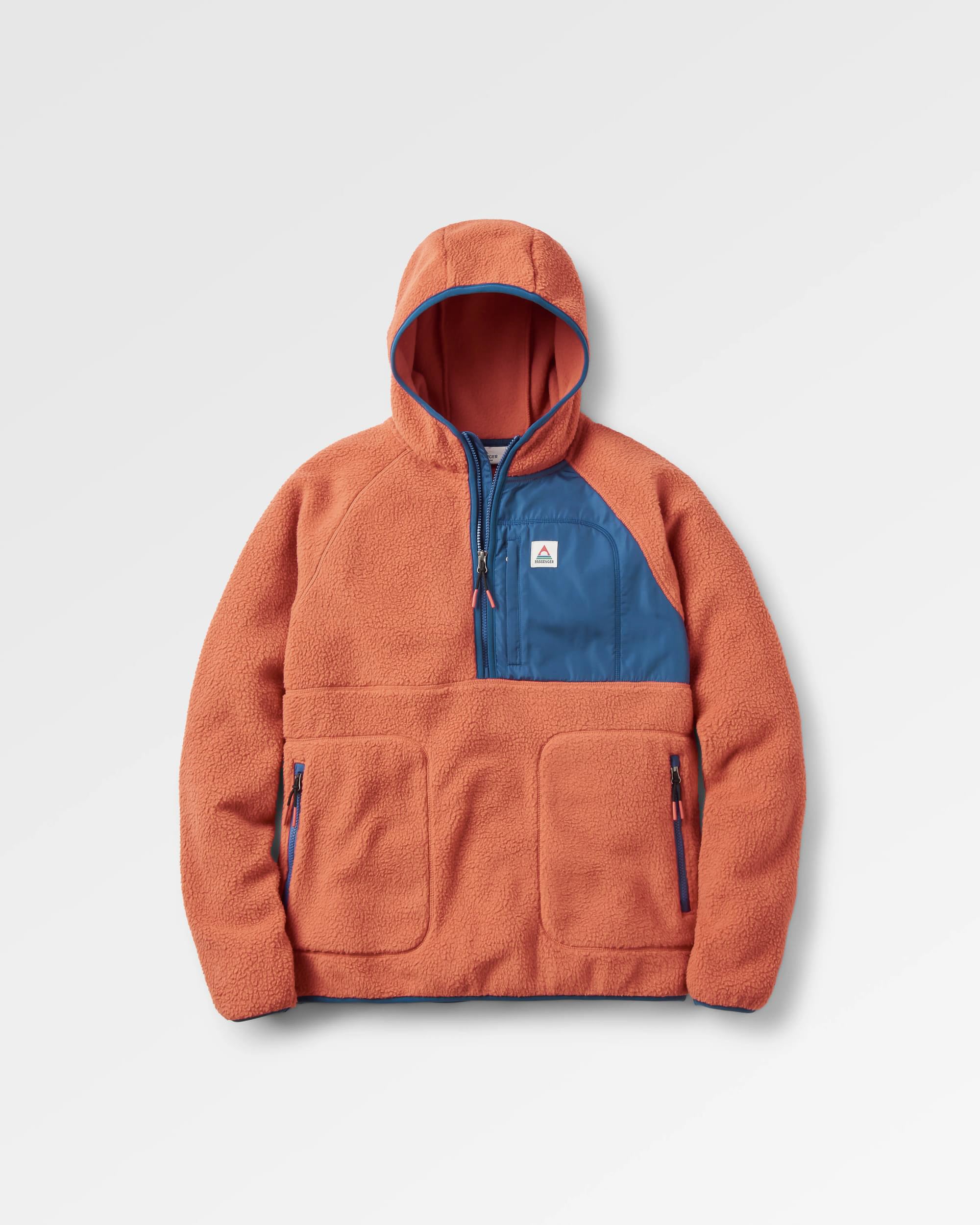 Ventura 1/2 Zip Recycled Sherpa Fleece - Baked Clay - Flatlay
