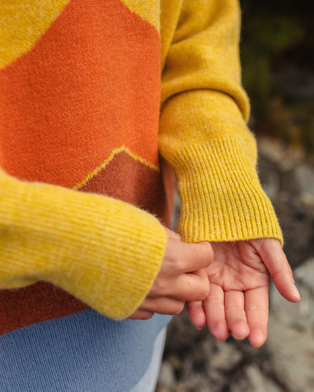 Vista Recycled Knit Jumper - Amber Gold