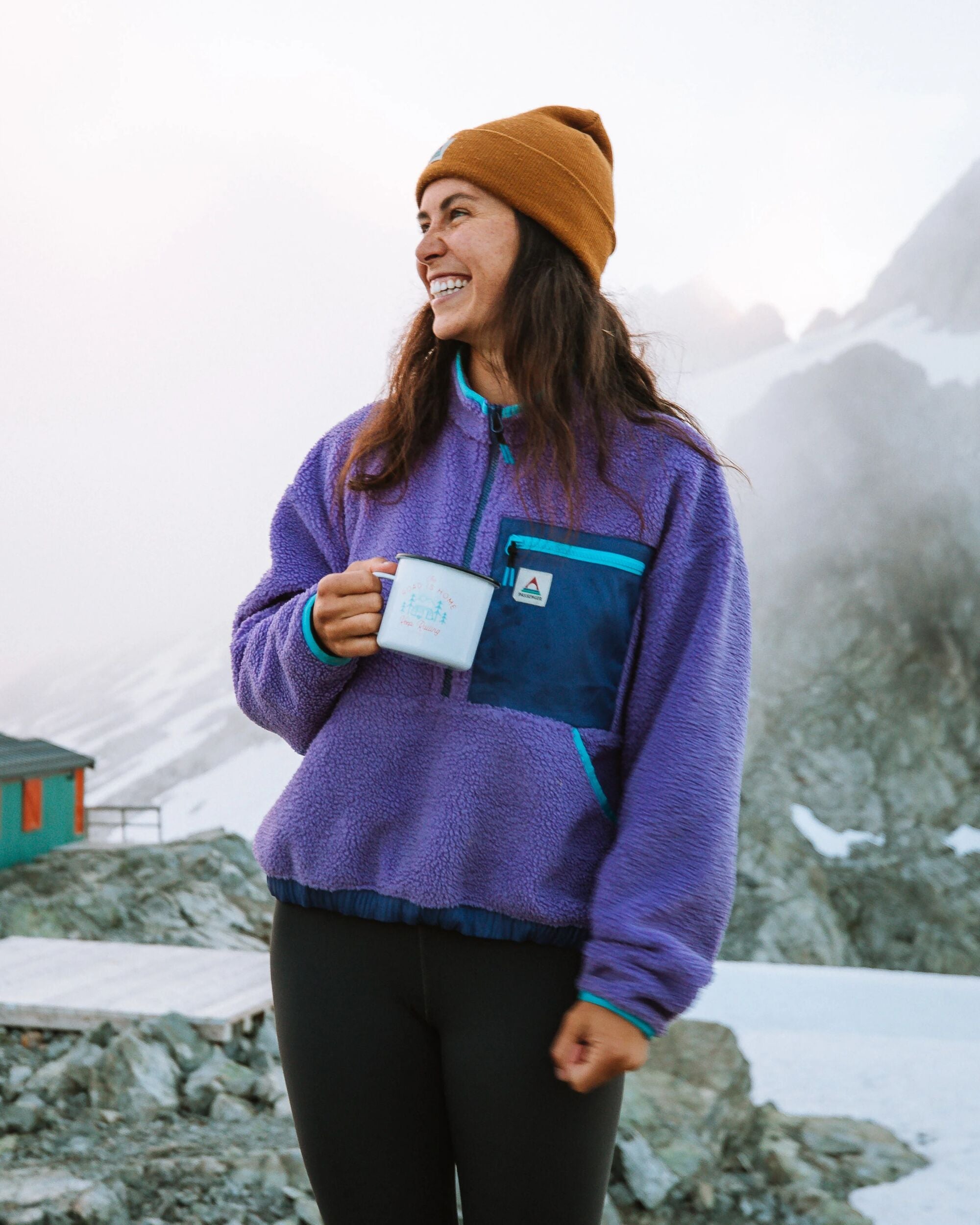 Ravi Sherpa Fleece - Retro Purple - Lifestyle