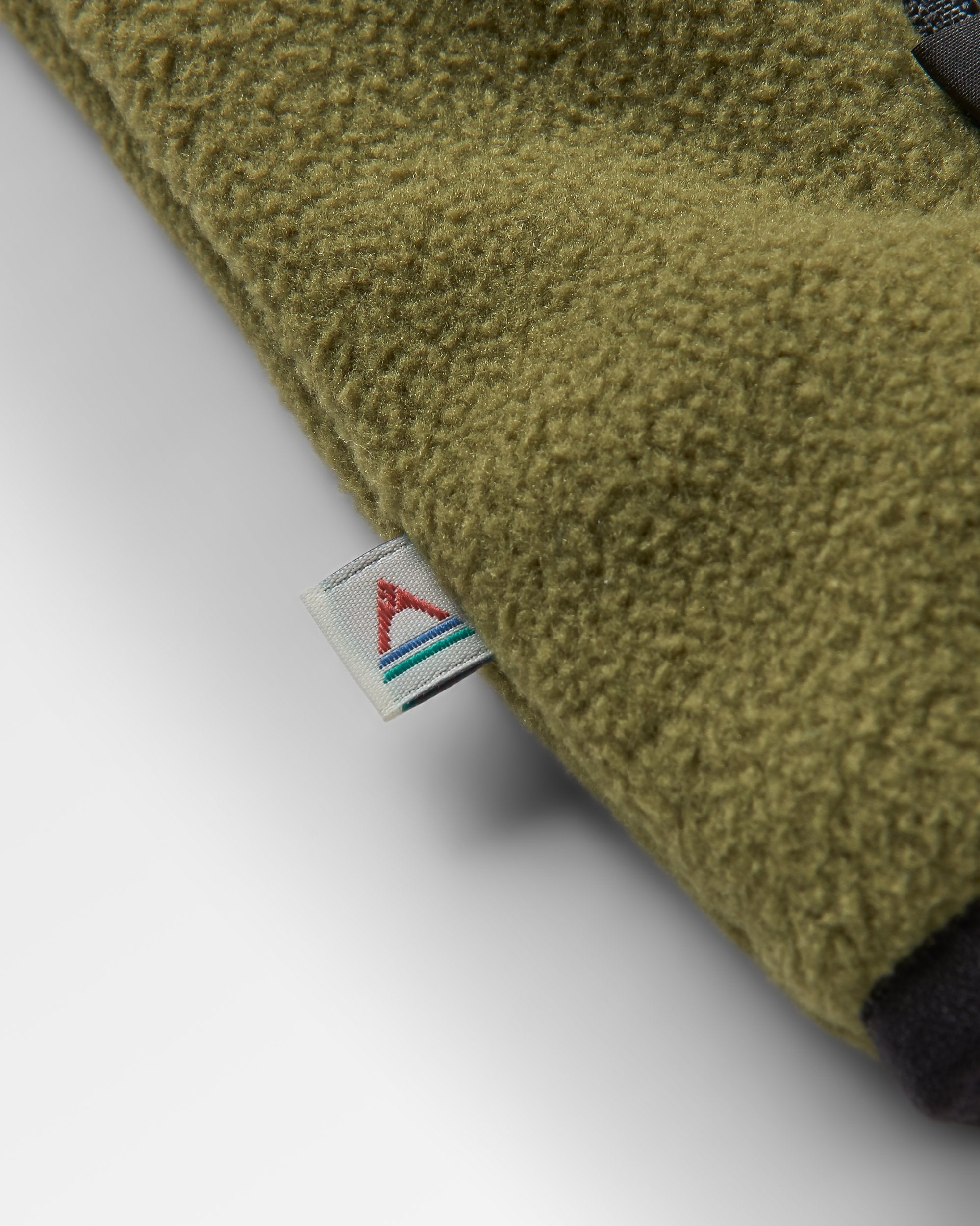 Set Off Recycled Polar Hooded Fleece - Black/Khaki - Flatlay