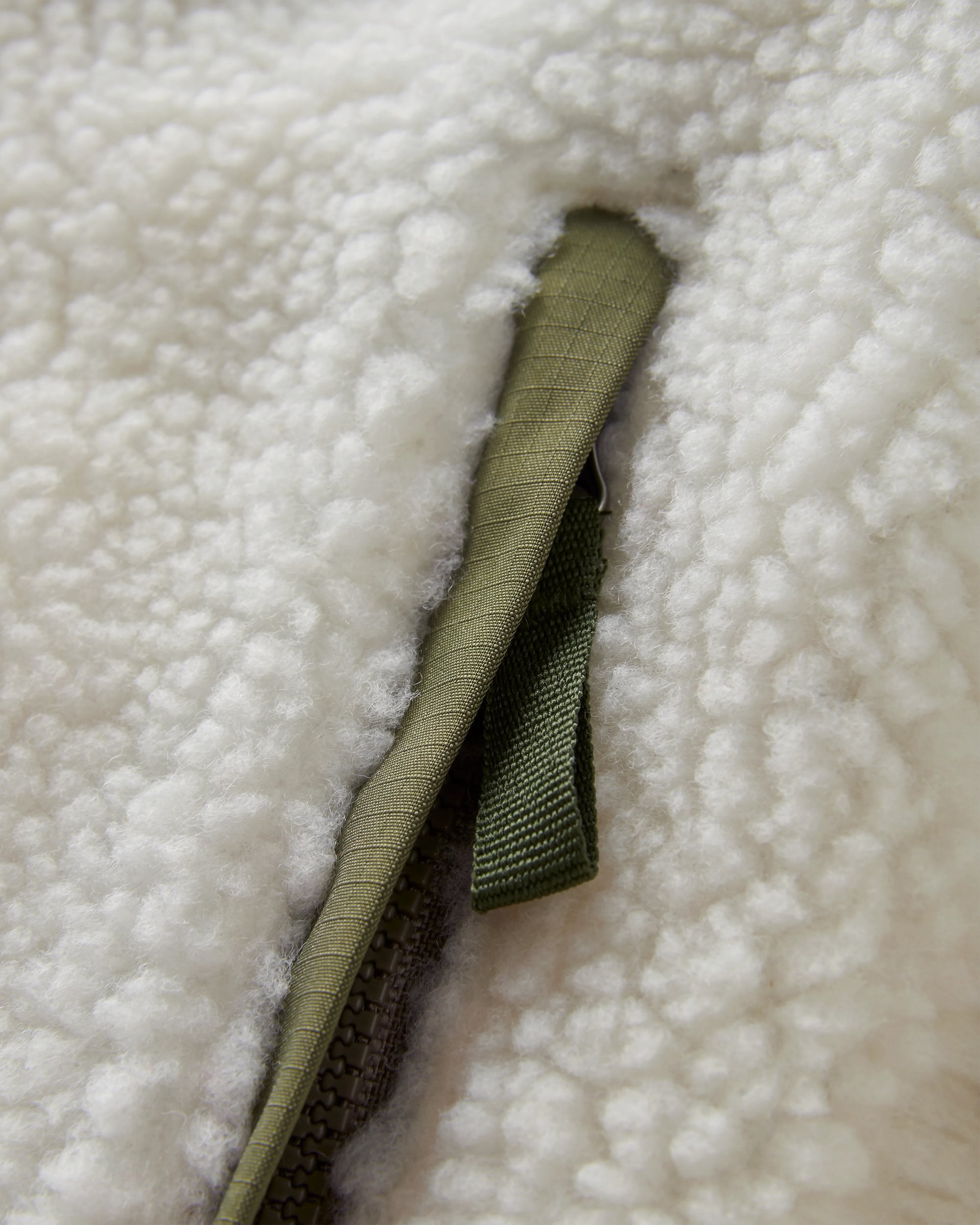 Valiant Deep-Pile Sherpa Fleece - Off White - Flatlay