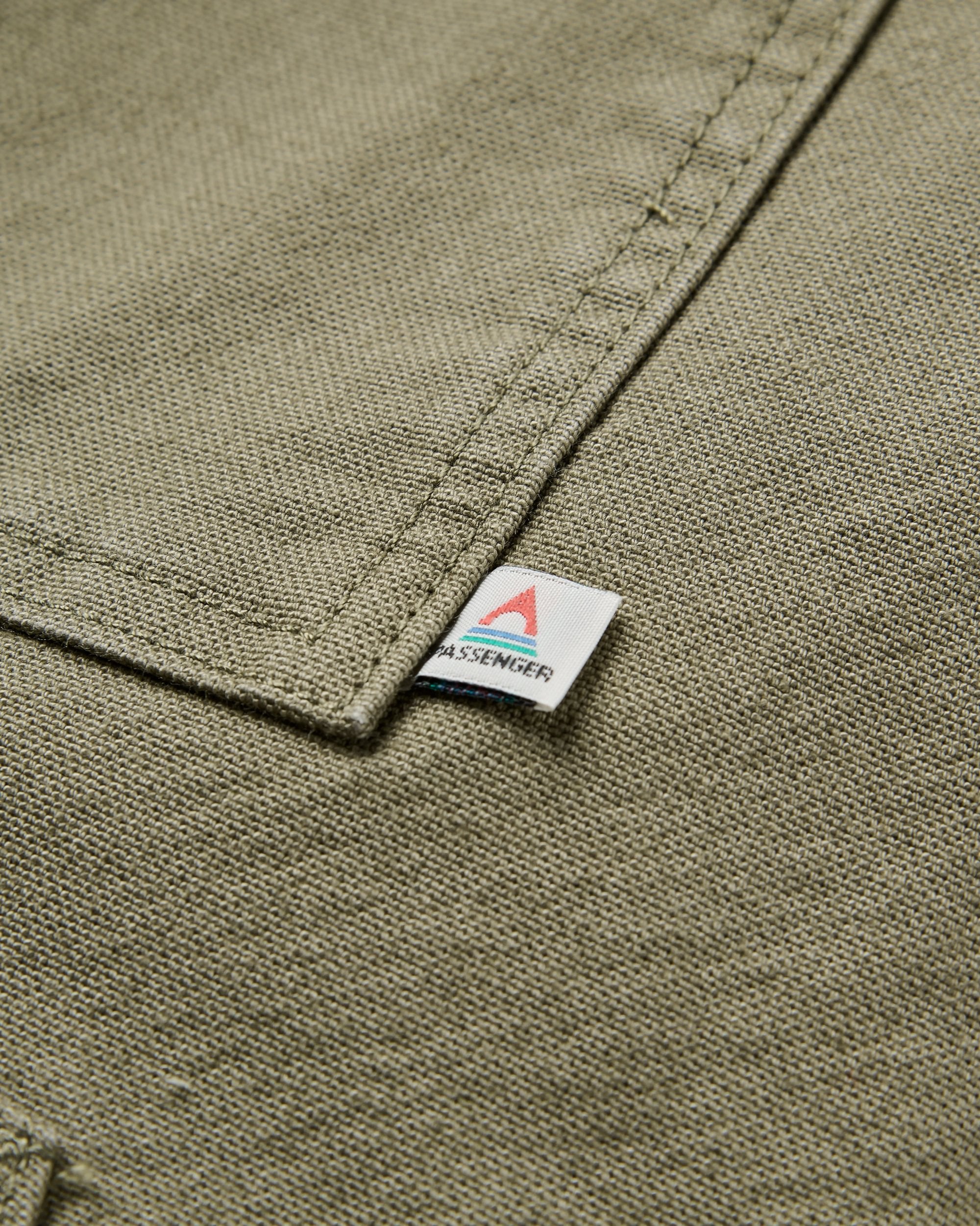 Vantage Lined Organic Cotton Canvas Jacket - Dusty Olive - Flatlay