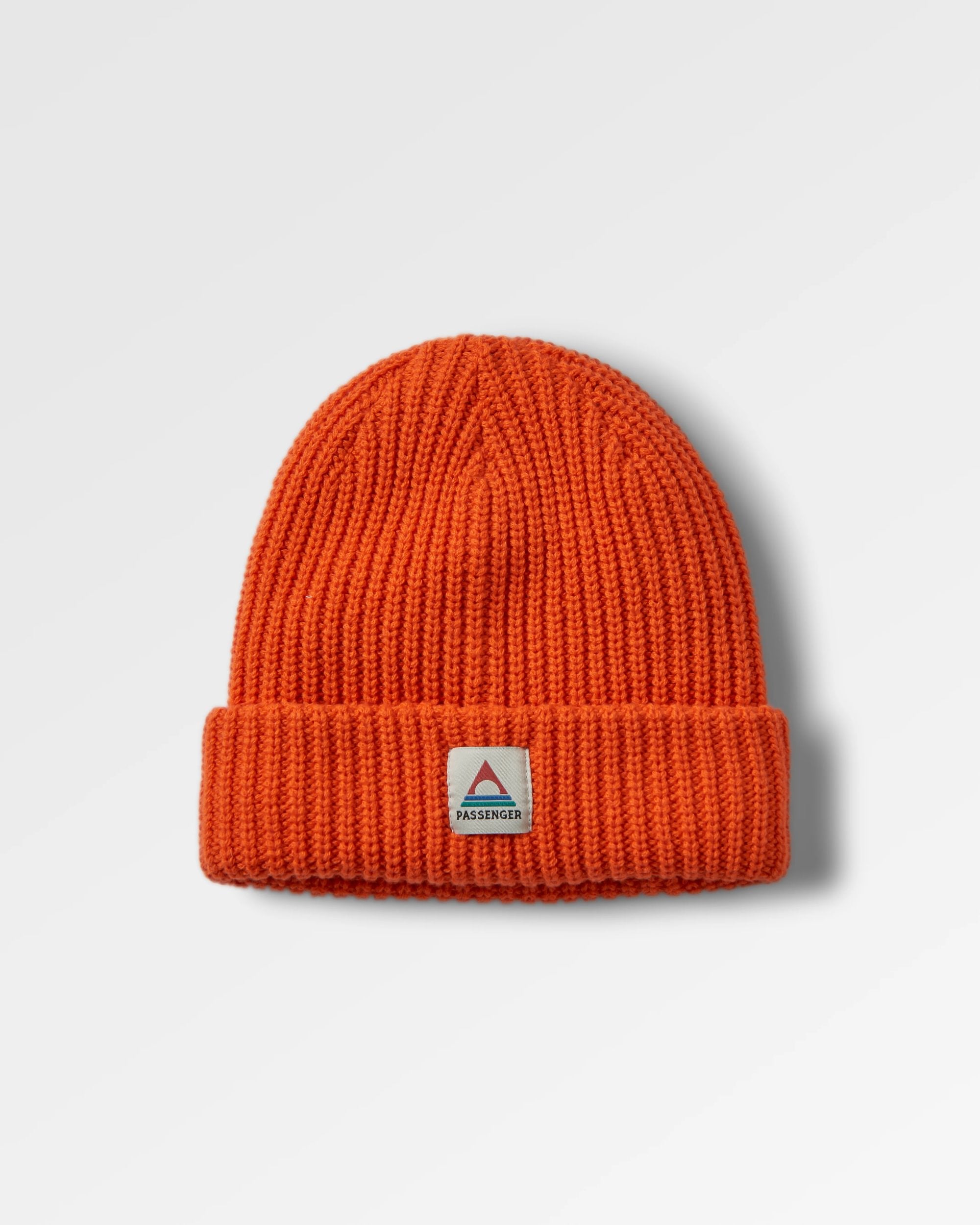 Beechwood Fleece Lined Recycled Beanie - Burnt Orange - Flatlay