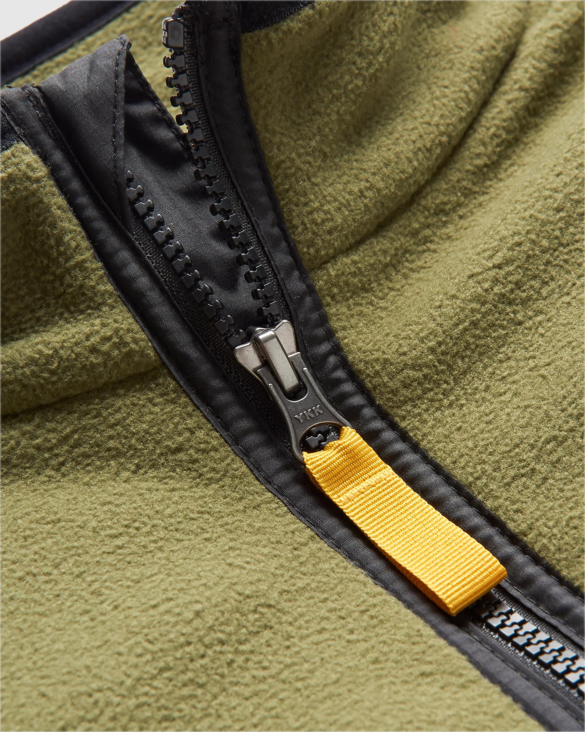 Set Off Recycled Polar 1/4 Zip Fleece - Khaki - Flatlay