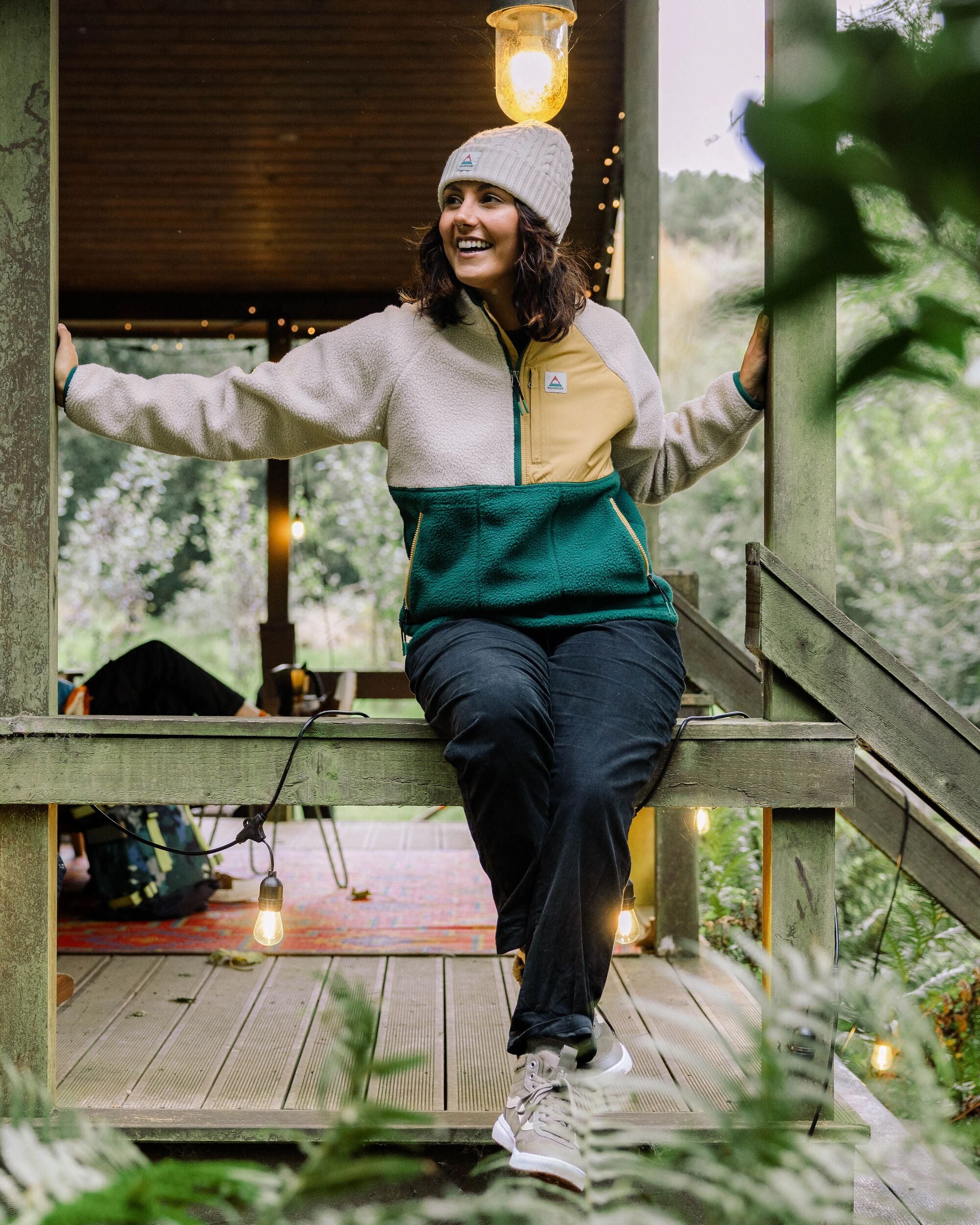 Home Recycled Sherpa Fleece - Rain Forest/ Oatmeal - Lifestyle