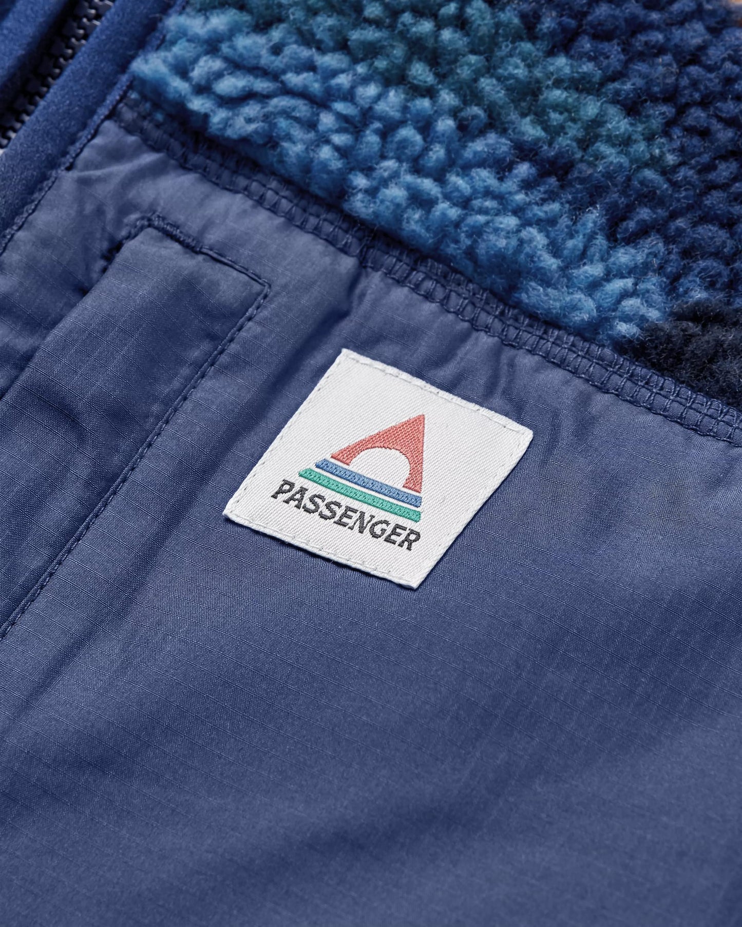 Offroad Recycled Sherpa 1/2 Zip Fleece - Scenic Navy - Flatlay