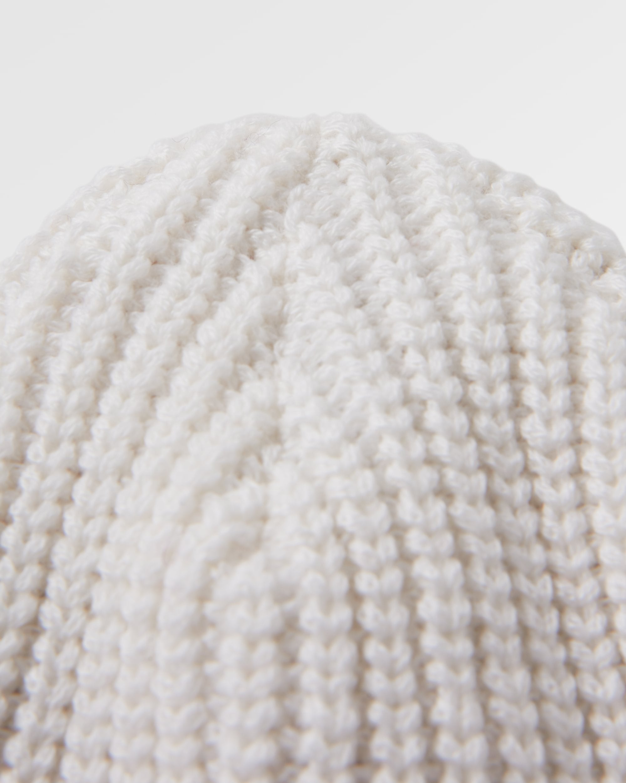 Beechwood Fleece Lined Recycled Beanie - Vintage White - Flatlay