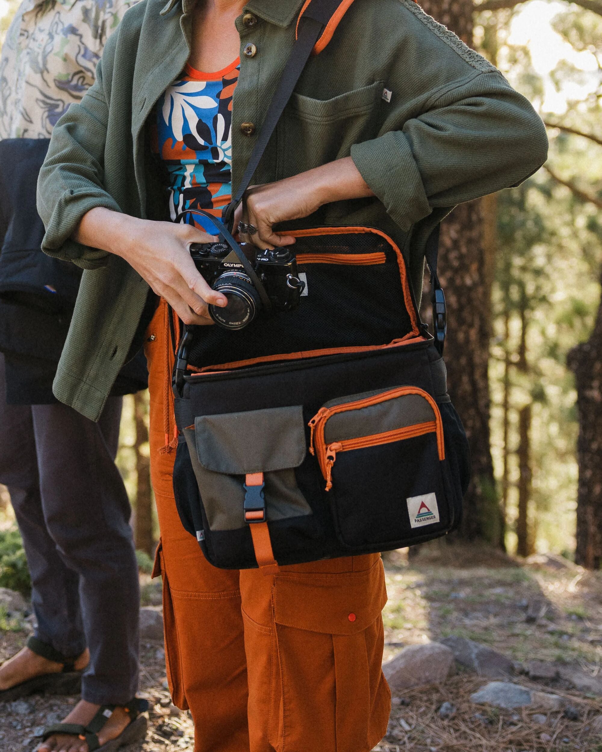 Boondocker Recycled Camera Bag - True Black/ Khaki - Lifestyle - Female