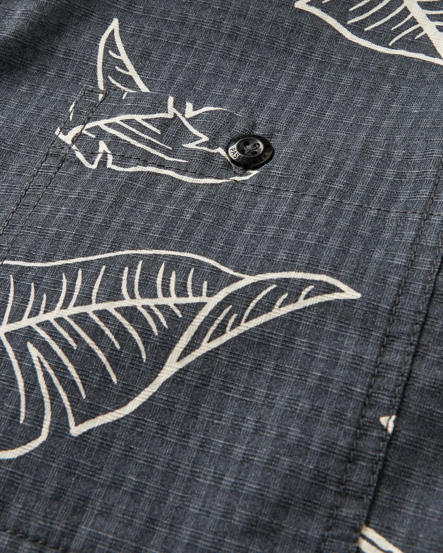 Chill Textured Organic Cotton Short Sleeve Shirt - Palm Faded Black - Flatlay