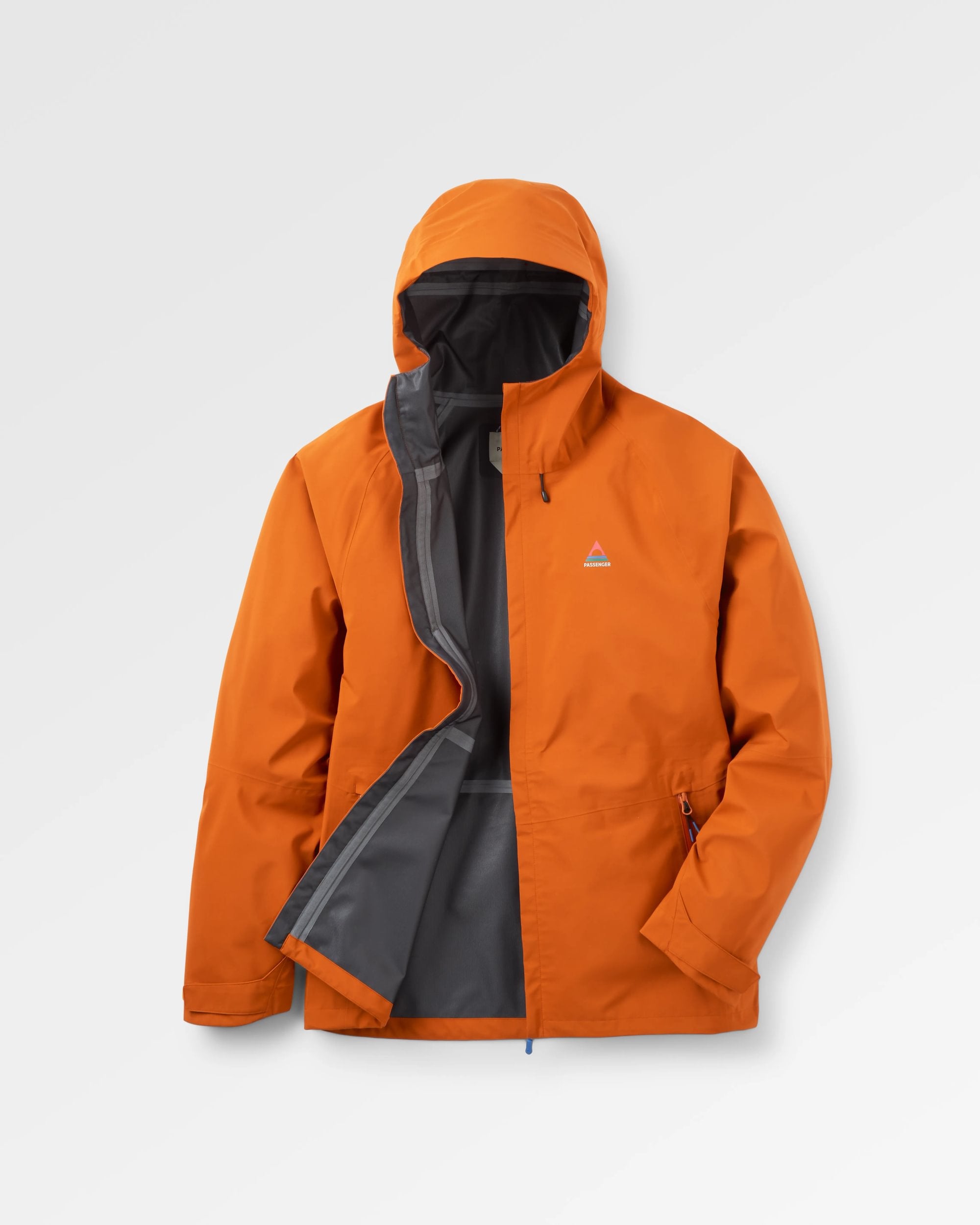Five Season Recycled Waterproof Jacket - Sunset Orange - Flatlay
