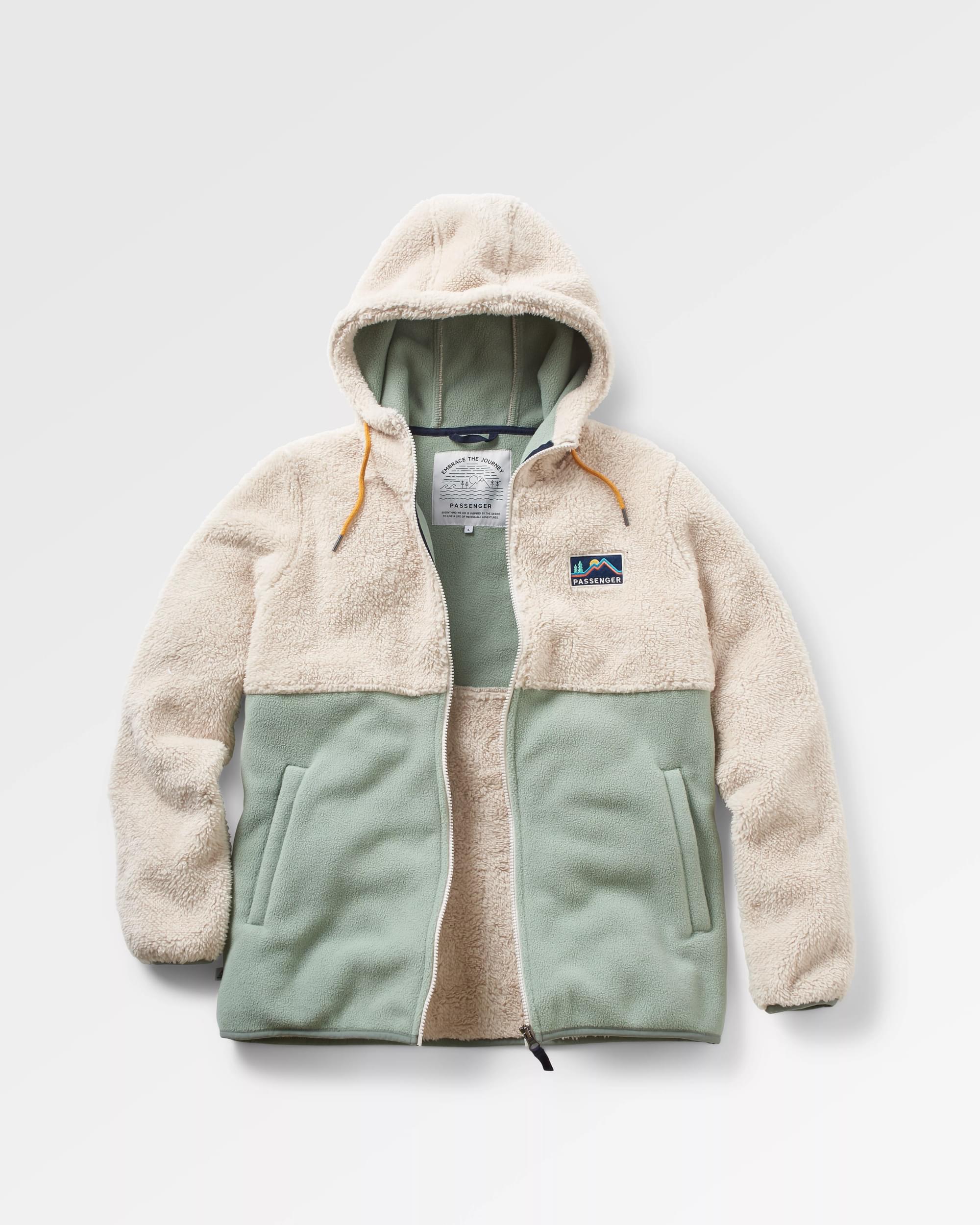 Nestling Recycled Polar-Lined Sherpa Fleece - Vintage White - Flatlay
