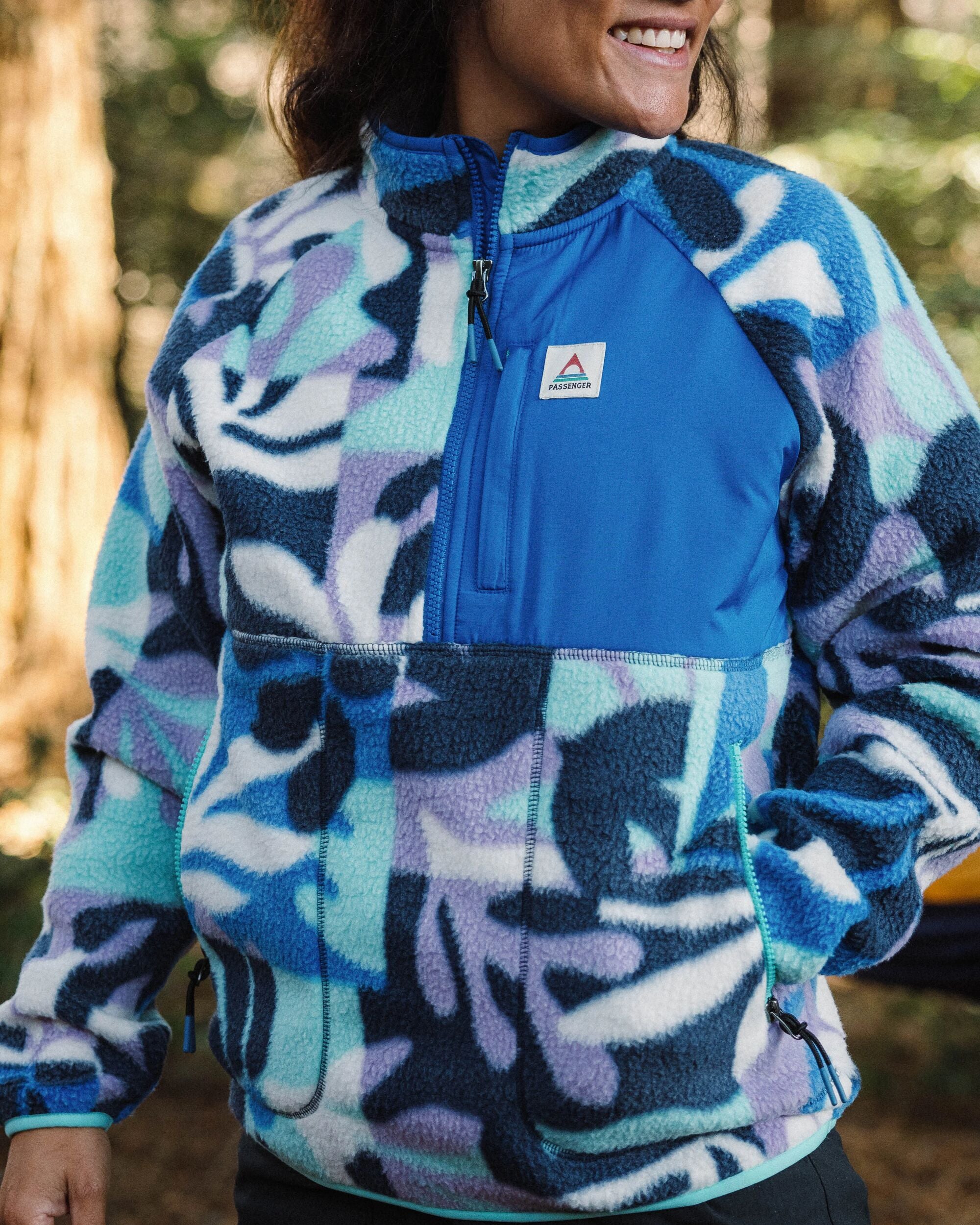 Home Recycled Sherpa Fleece - Mountain Foliage Purple - Lifestyle