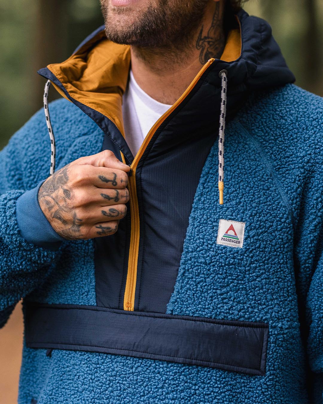 Woodland Recycled Polar-lined Sherpa Fleece - Blue Steel - Lifestyle