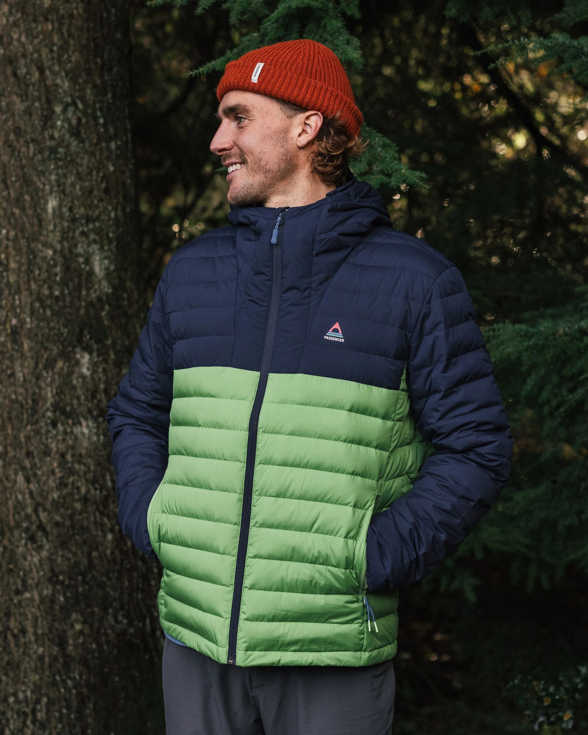 Ashland Down Recycled Jacket - Rich Navy/Pear Green - Lifestyle