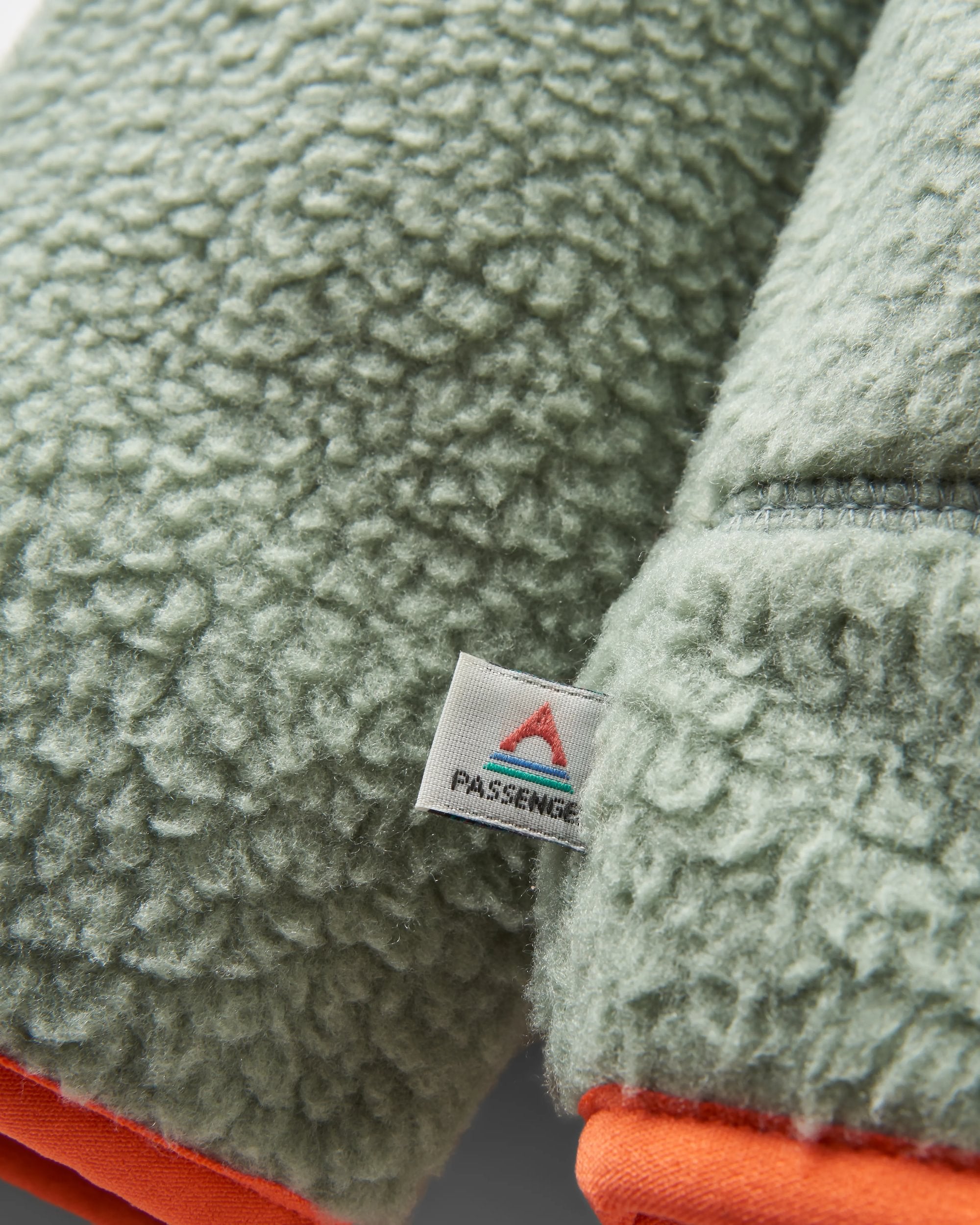 North Coast Full Zip Recycled Sherpa Fleece - Pistachio - Flatlay