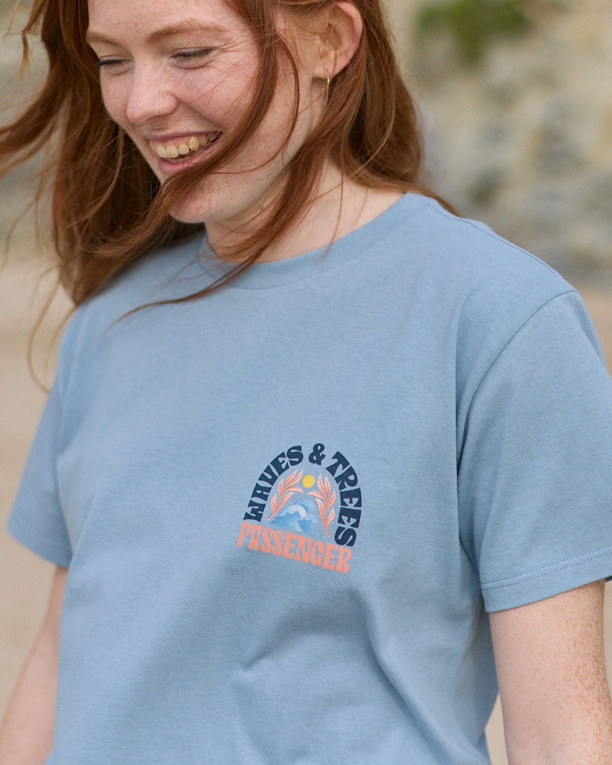 Dawning Recycled Cotton T-shirt - Faded Denim - Lifestyle