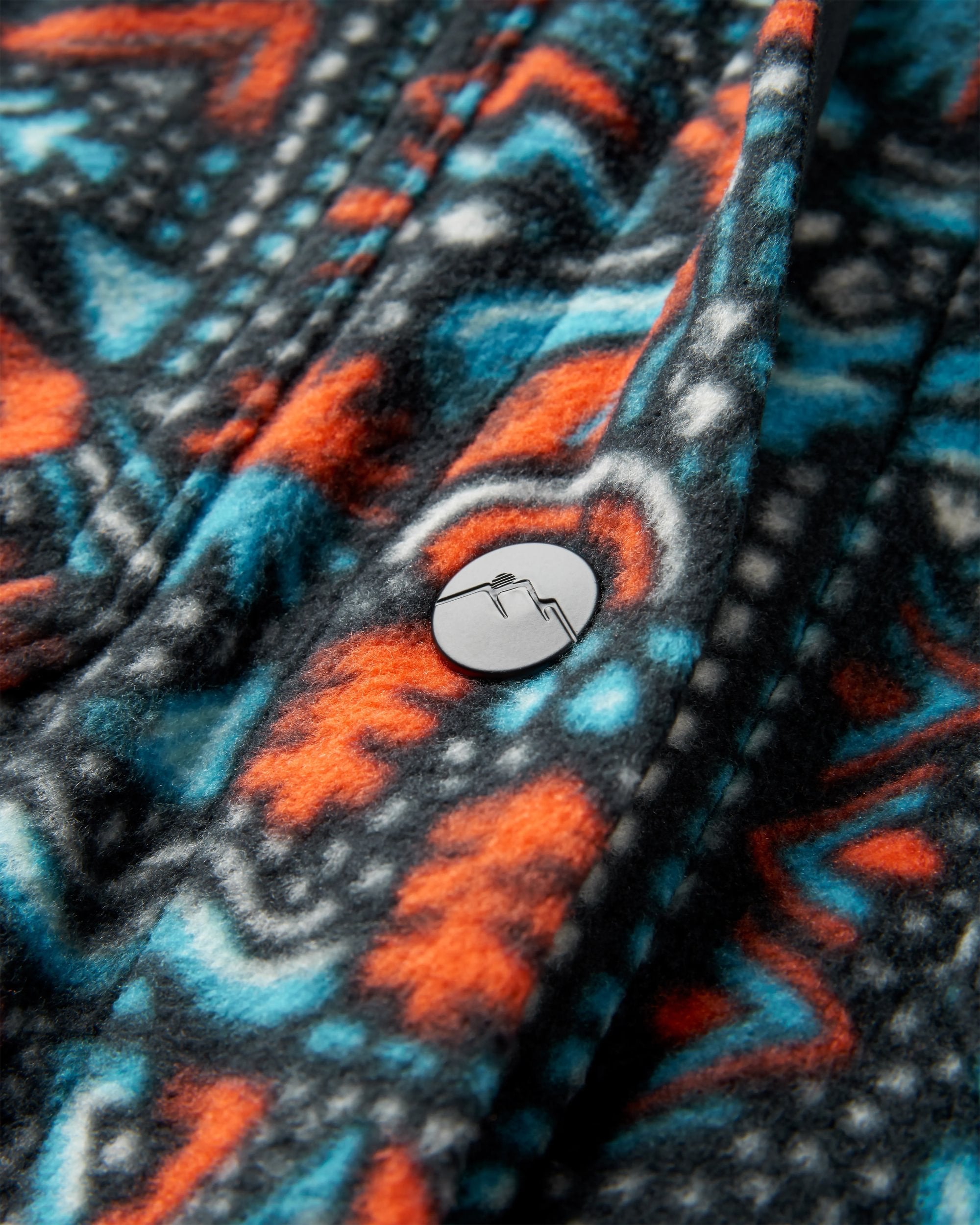 East Recycled Polar Fleece Shirt - Elemental Geo Black - Flatlay