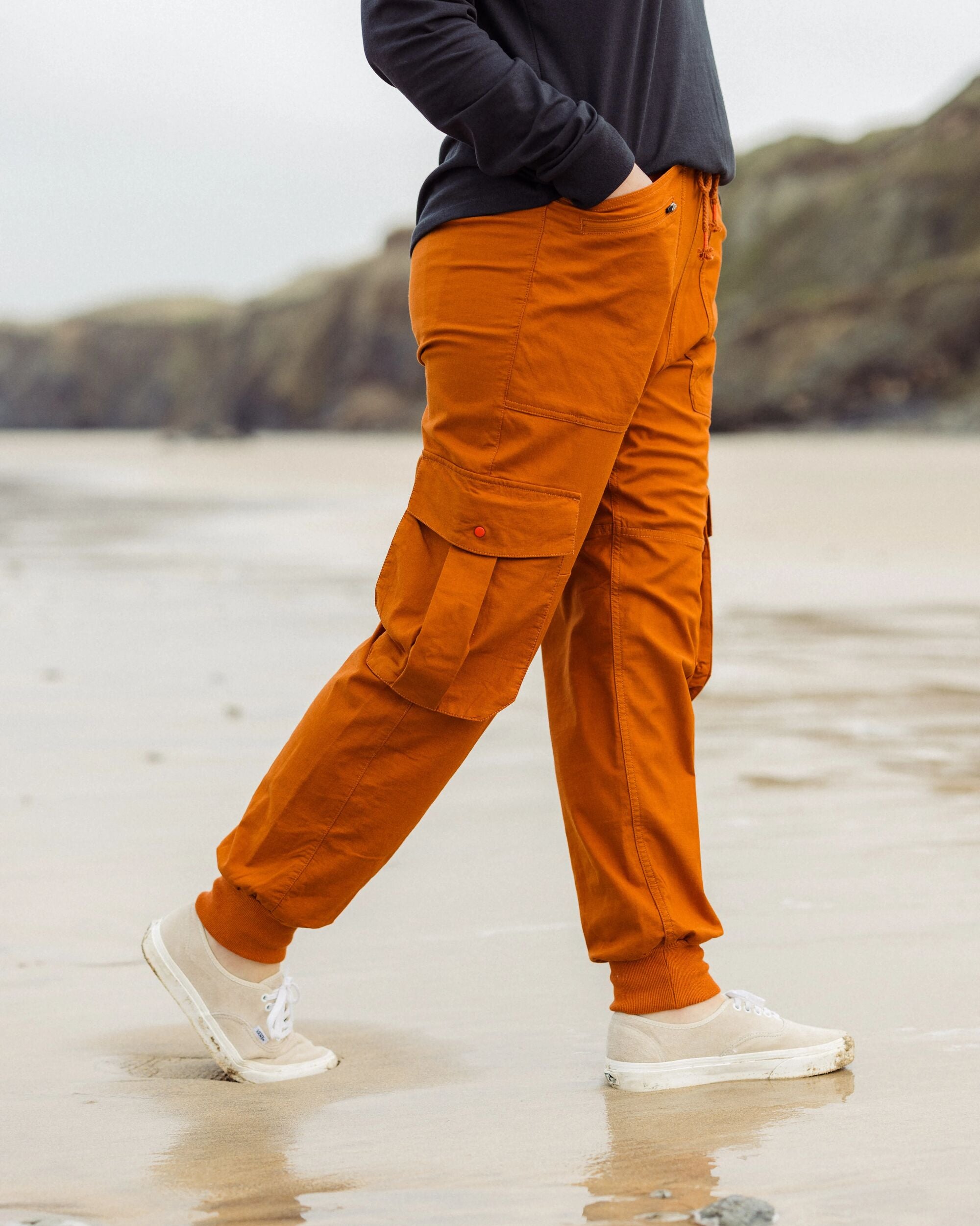 Hydrilla Organic Cotton Trouser - Sunset Orange - Lifestyle