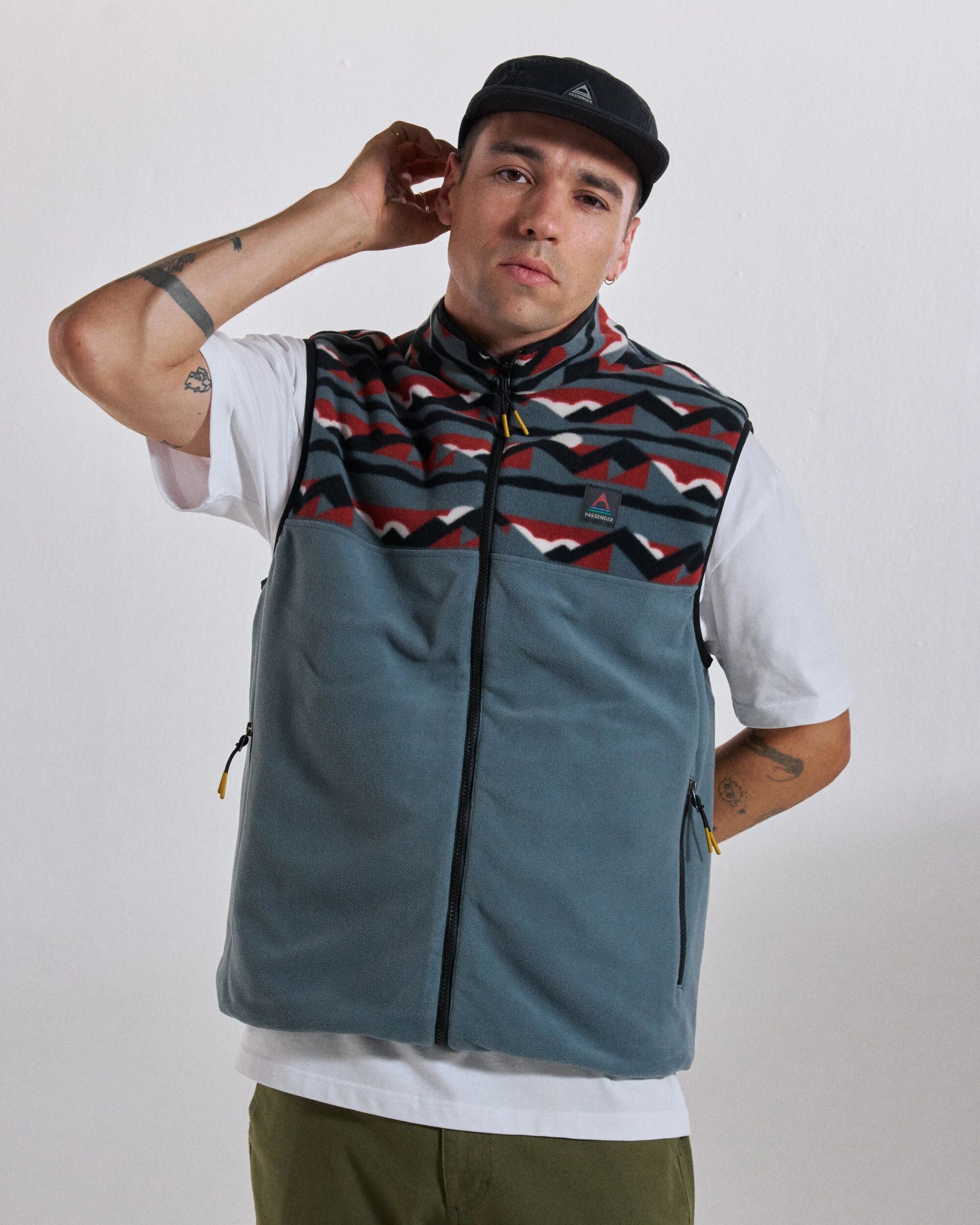 Set Off Reversible Polartec® Fleece Vest - Views Storm Grey - Studio Model