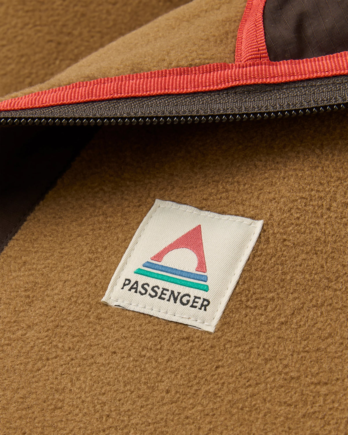 Woodland Hooded Polartec® Fleece - Caramel/Blue Steel - Flatlay