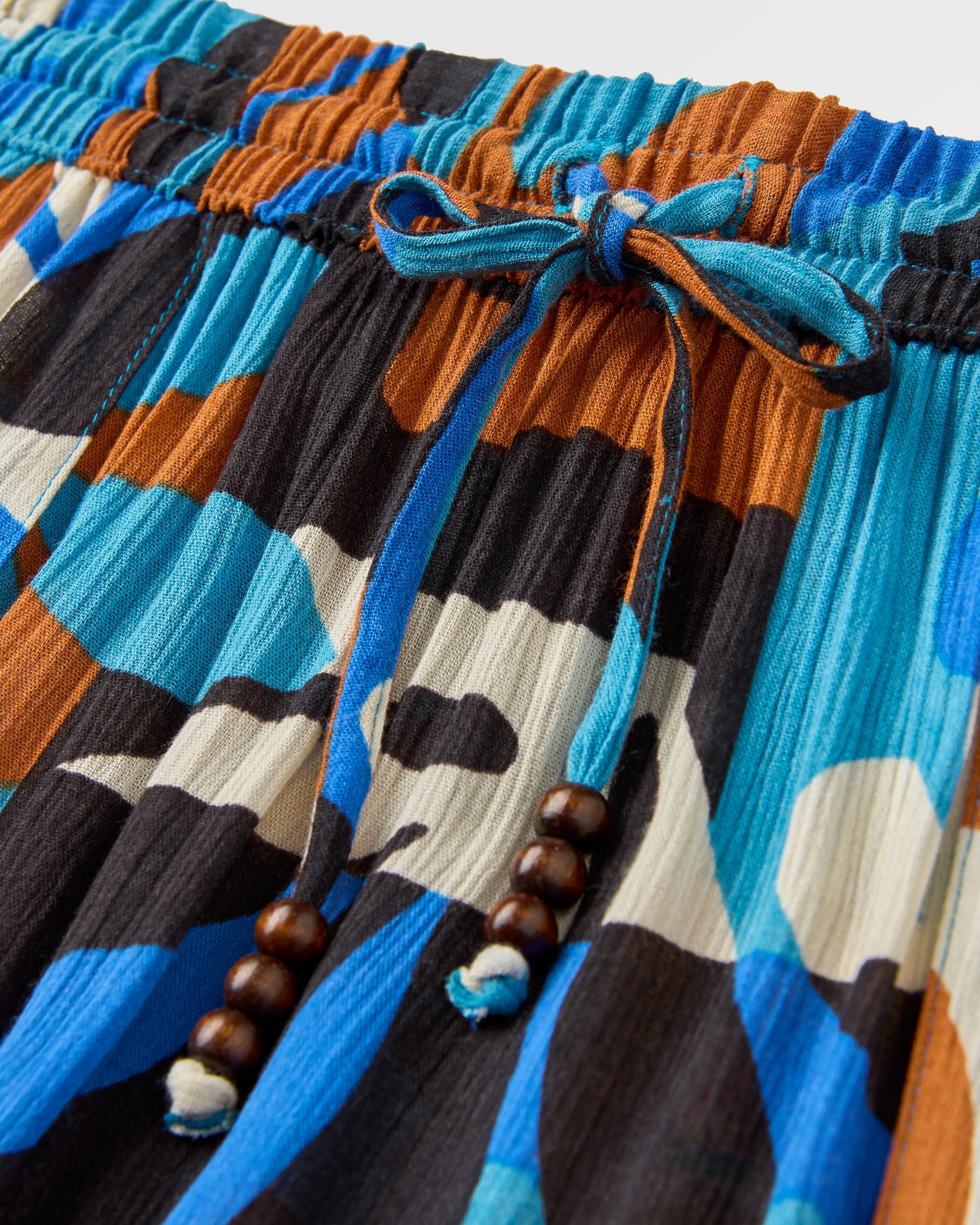 Zephyr Woven Maxi Skirt - Mountain Foliage Blue - Flatlay