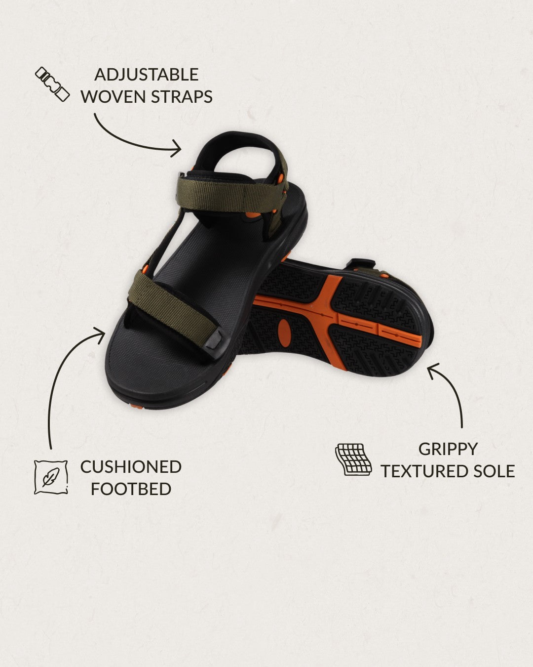 Rising Sandal - Khaki