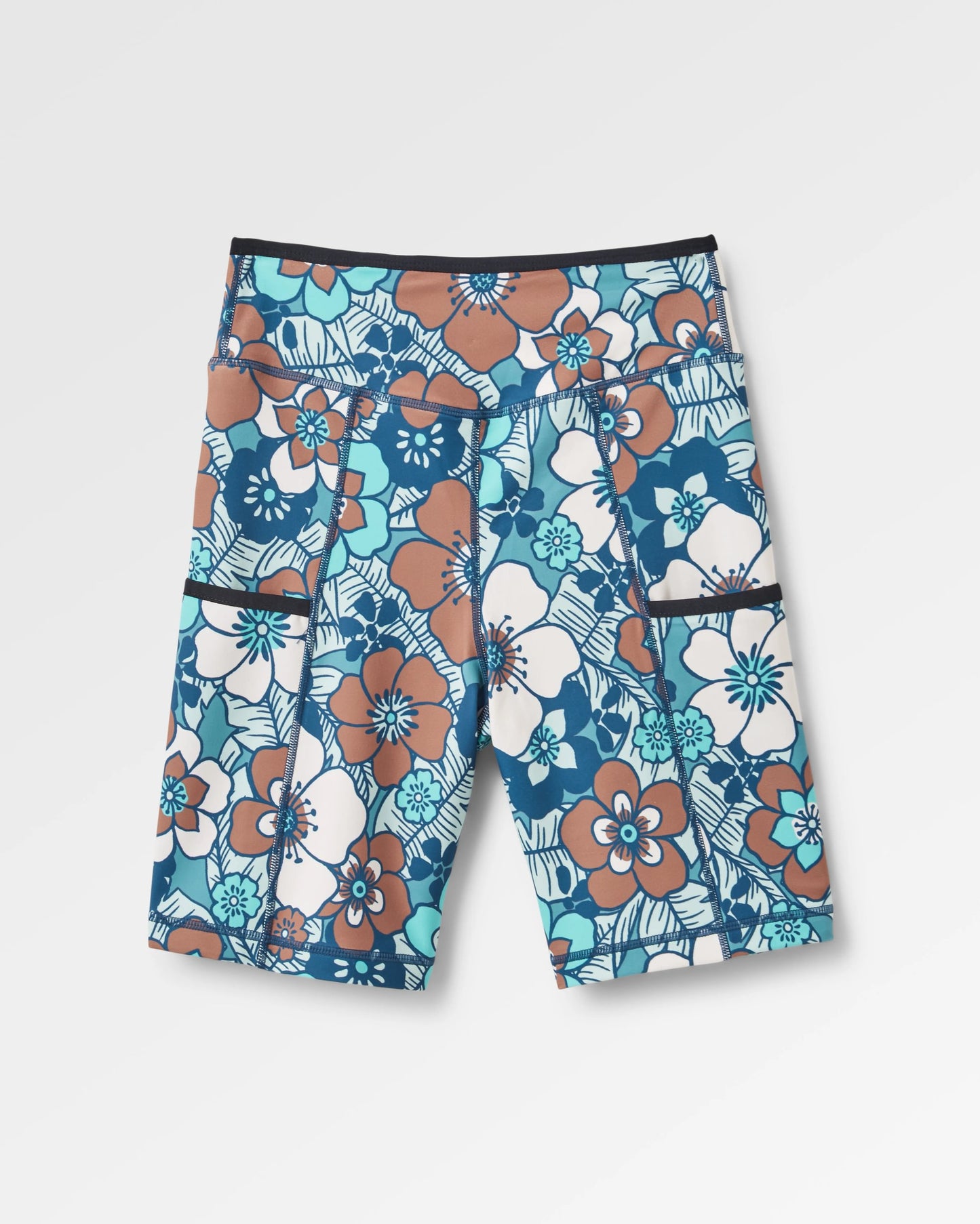 Mantra Recycled Active Short - Vintage Floral Aqua - Flatlay