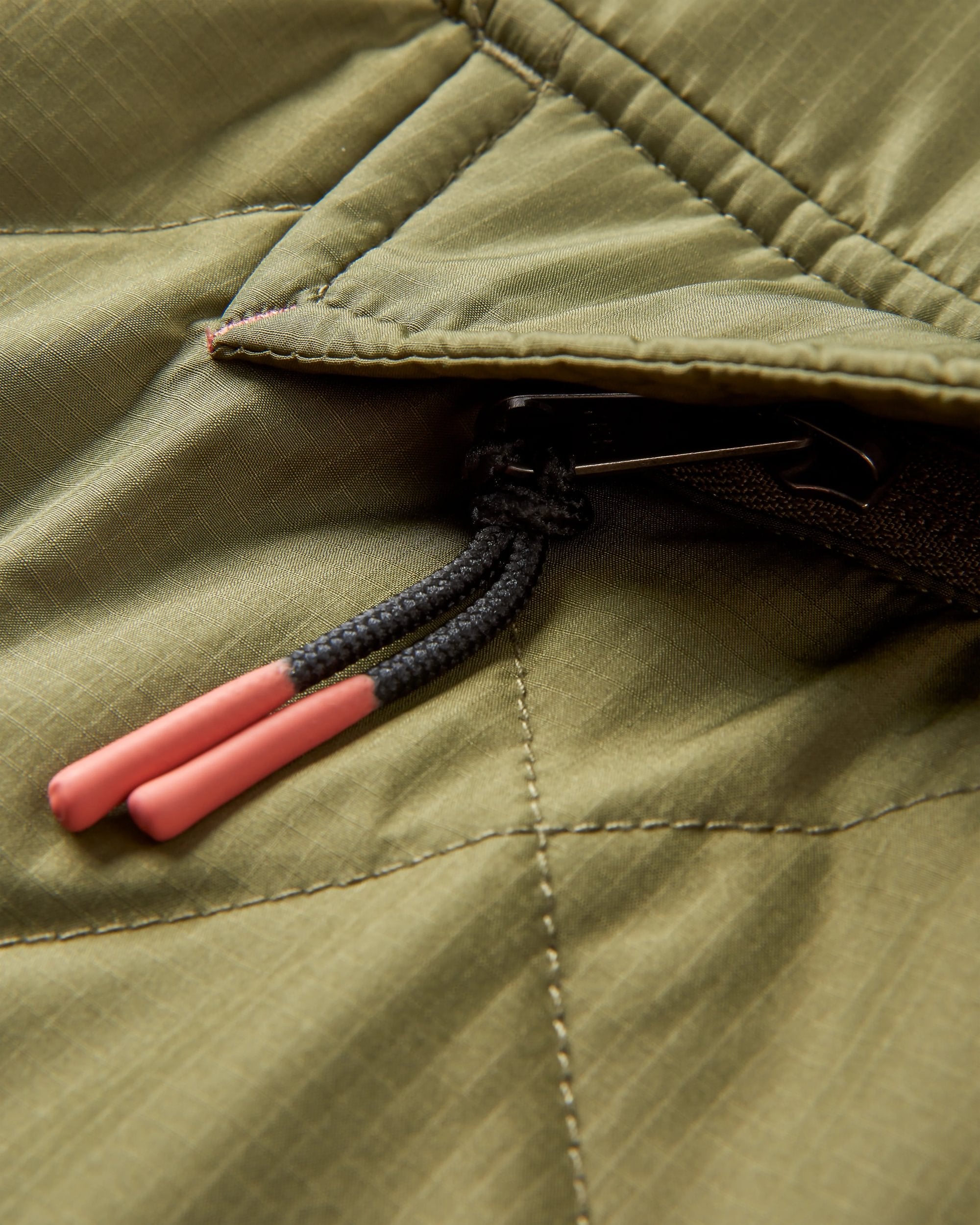 Oceanic Recycled Insulated 1/2 Zip Jacket - Black/Khaki - Flatlay