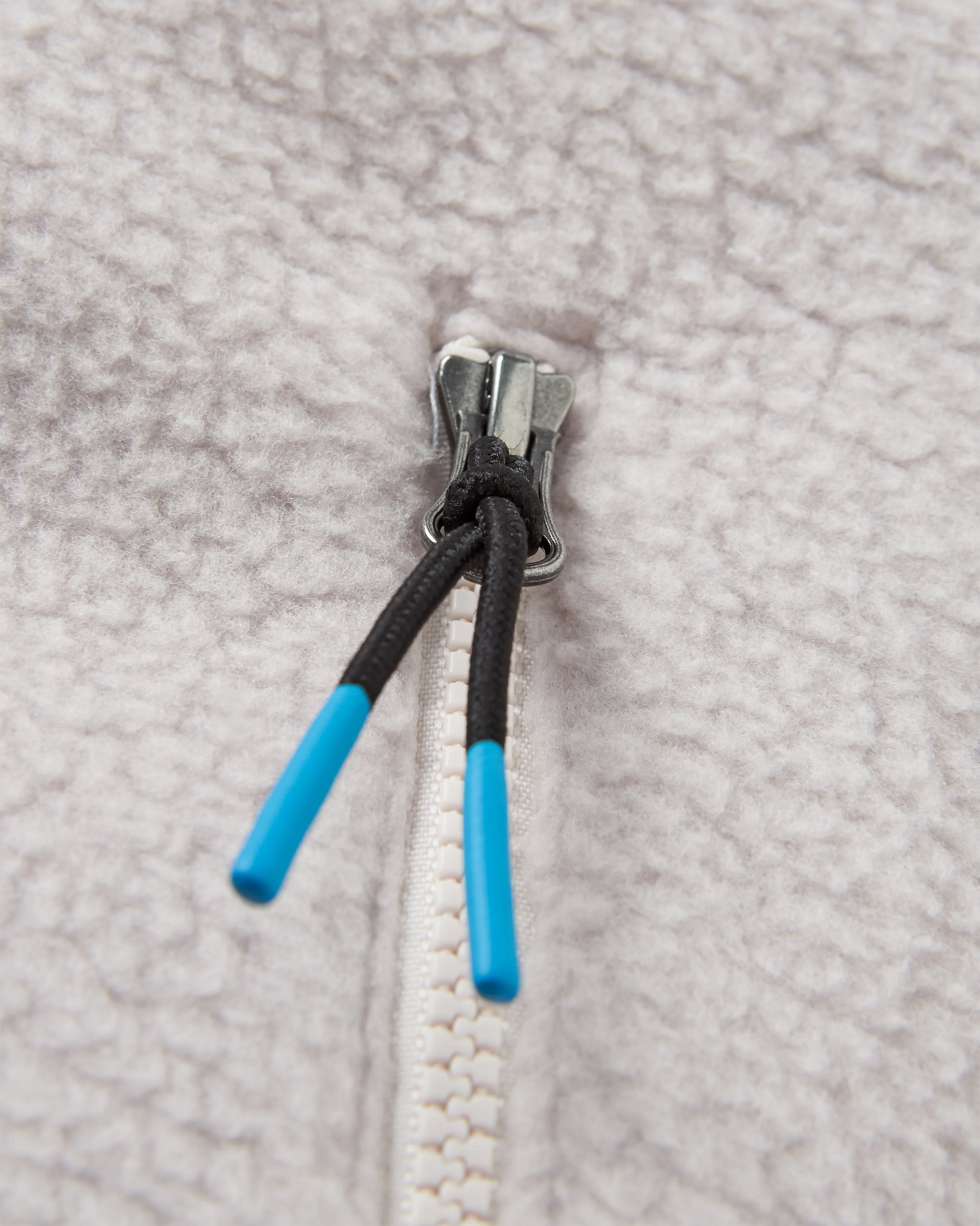 Fairbanks Full Zip Recycled Sherpa Gilet - Dark Denim/Vintage White - Flatlay