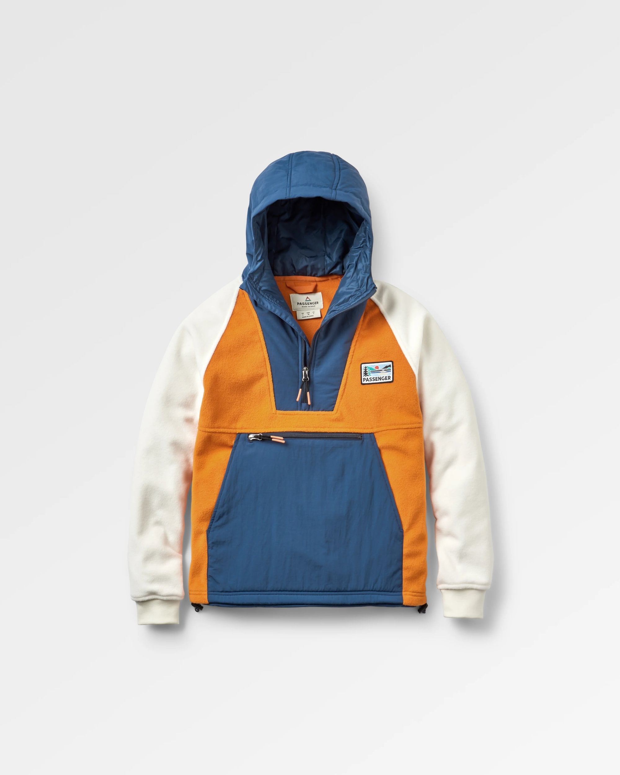 Alexander Recycled Hooded Polar Fleece - Sunrise Orange - Flatlay
