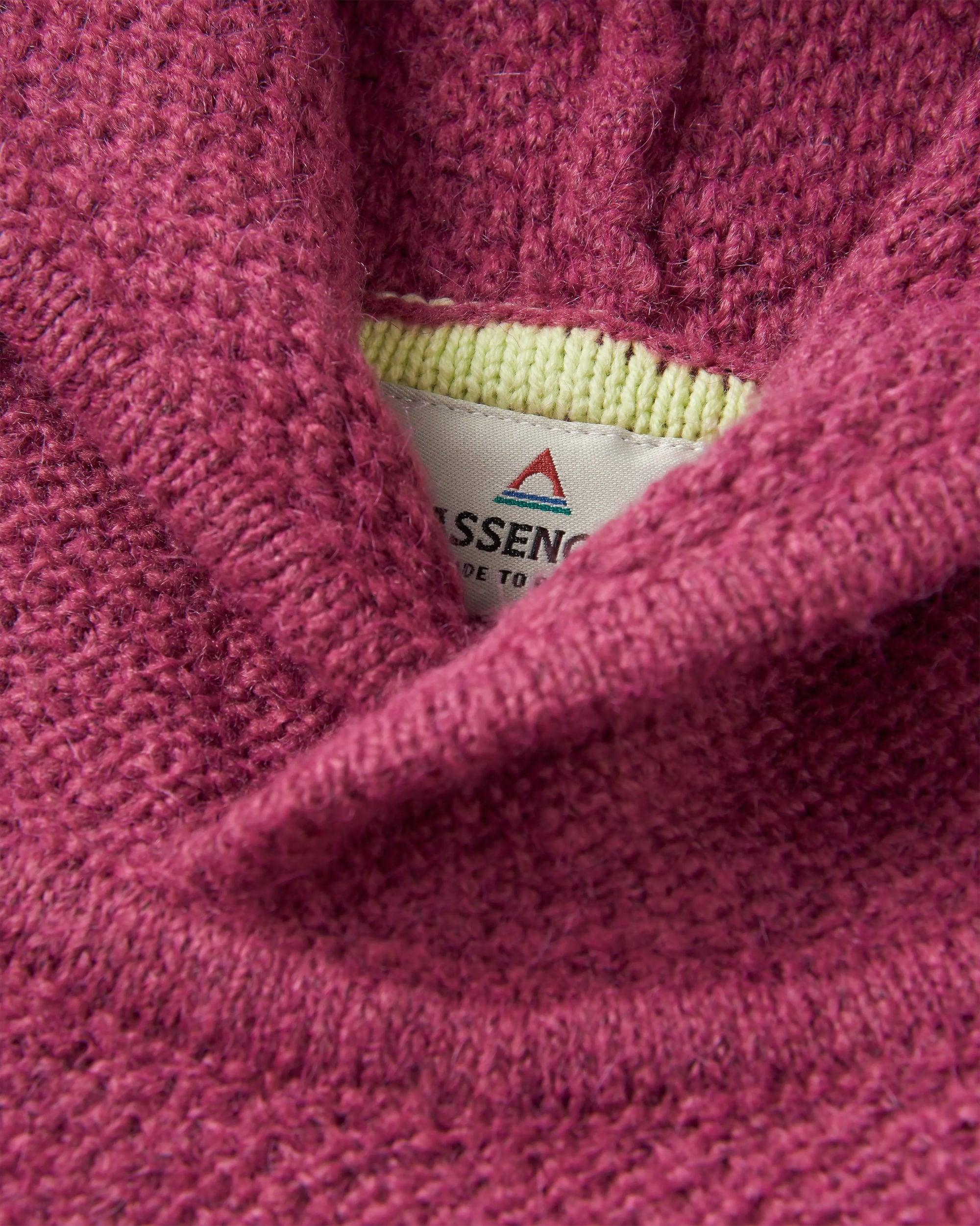 Cove Recycled Knitted Hoodie - Rhubarb - Flatlay