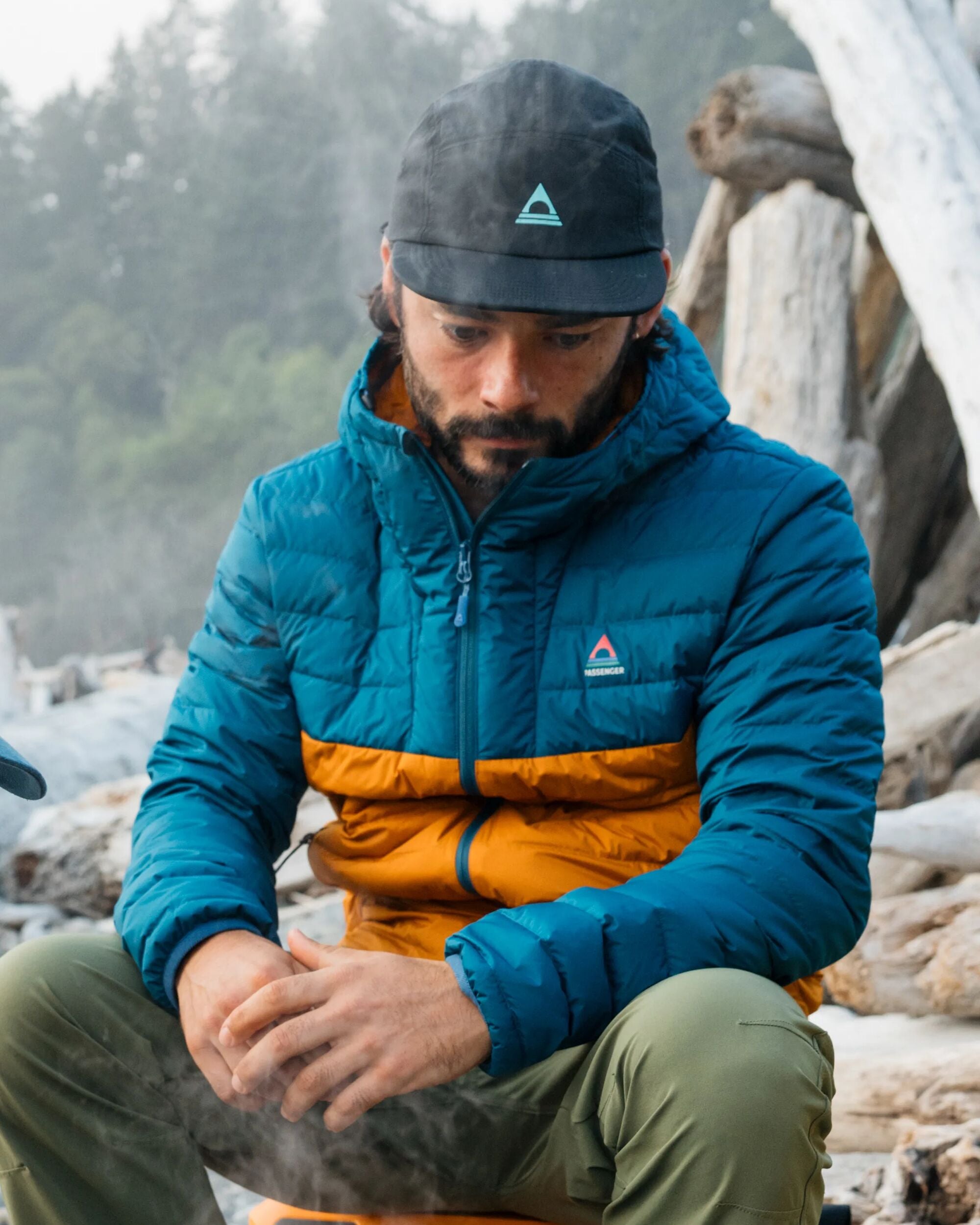 Ashland Down Recycled Jacket - Retro Orange/Tidal Blue - Lifestyle