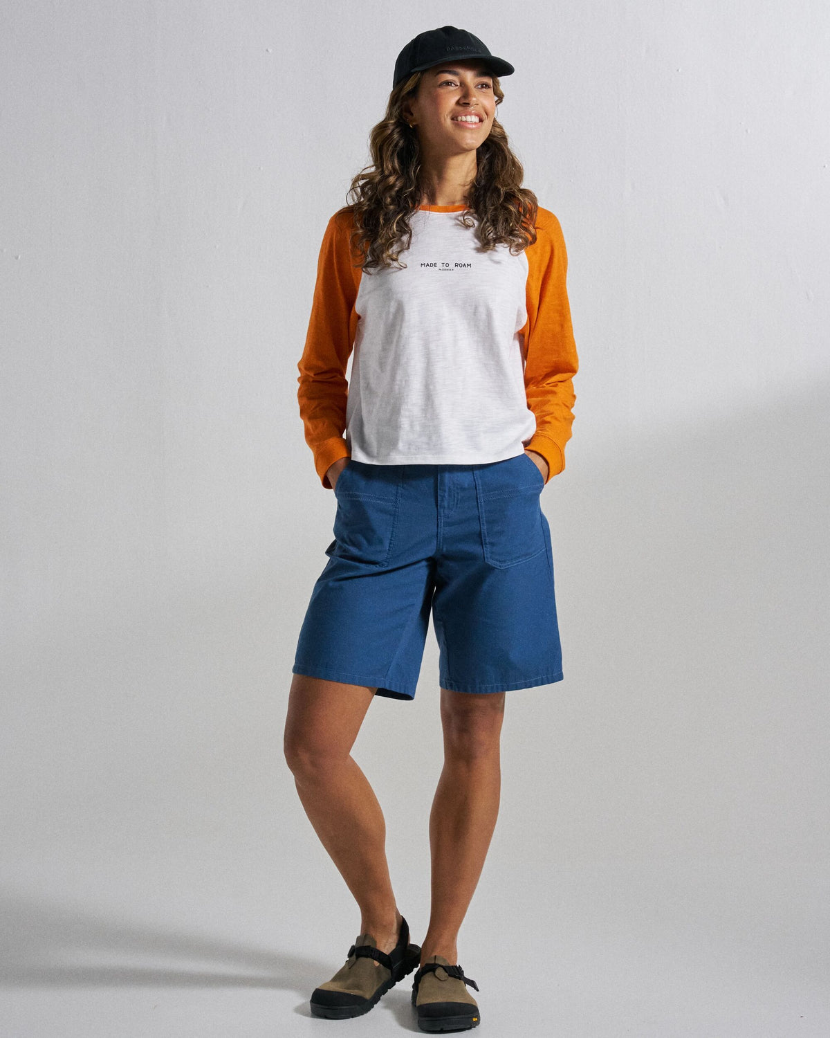Explore LS Raglan T-Shirt - White - Studio Model