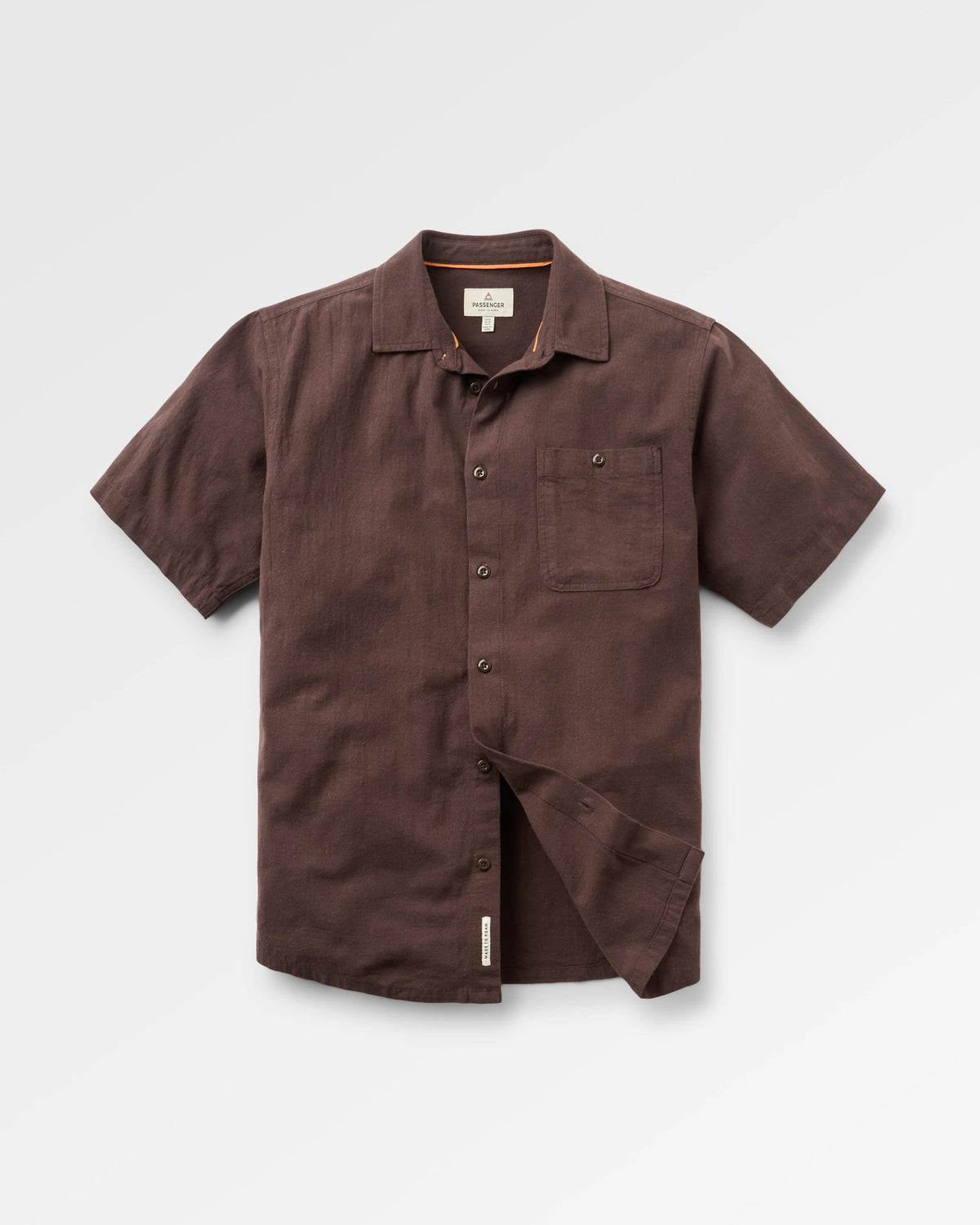 Chill Textured Short Sleeve Shirt - Espresso - Flatlay