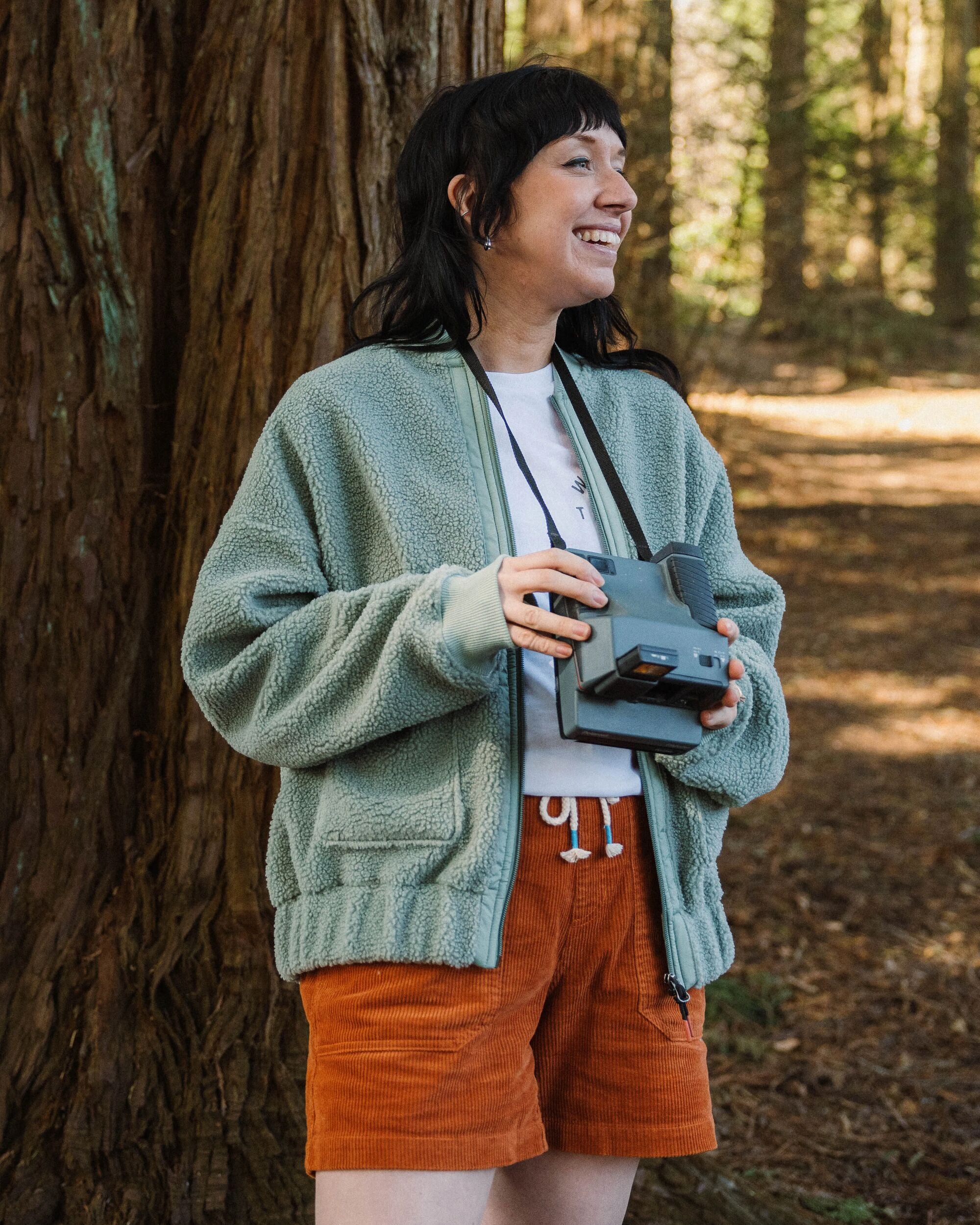 Lucia Recycled Sherpa Fleece - Pistachio - Lifestyle