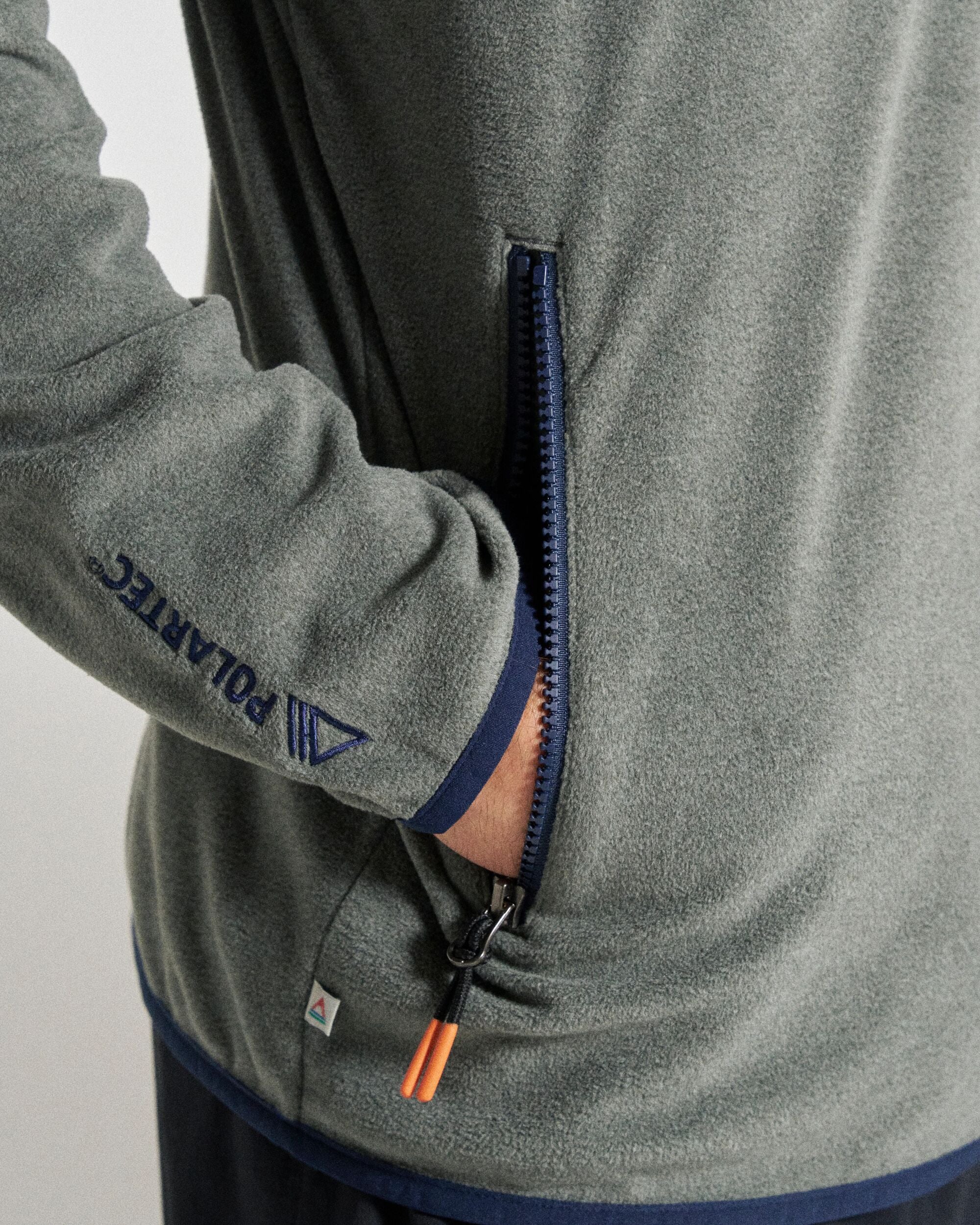 Switchback Recycled Micro Polartec® Fleece - Grey Marl 2 - Studio Model