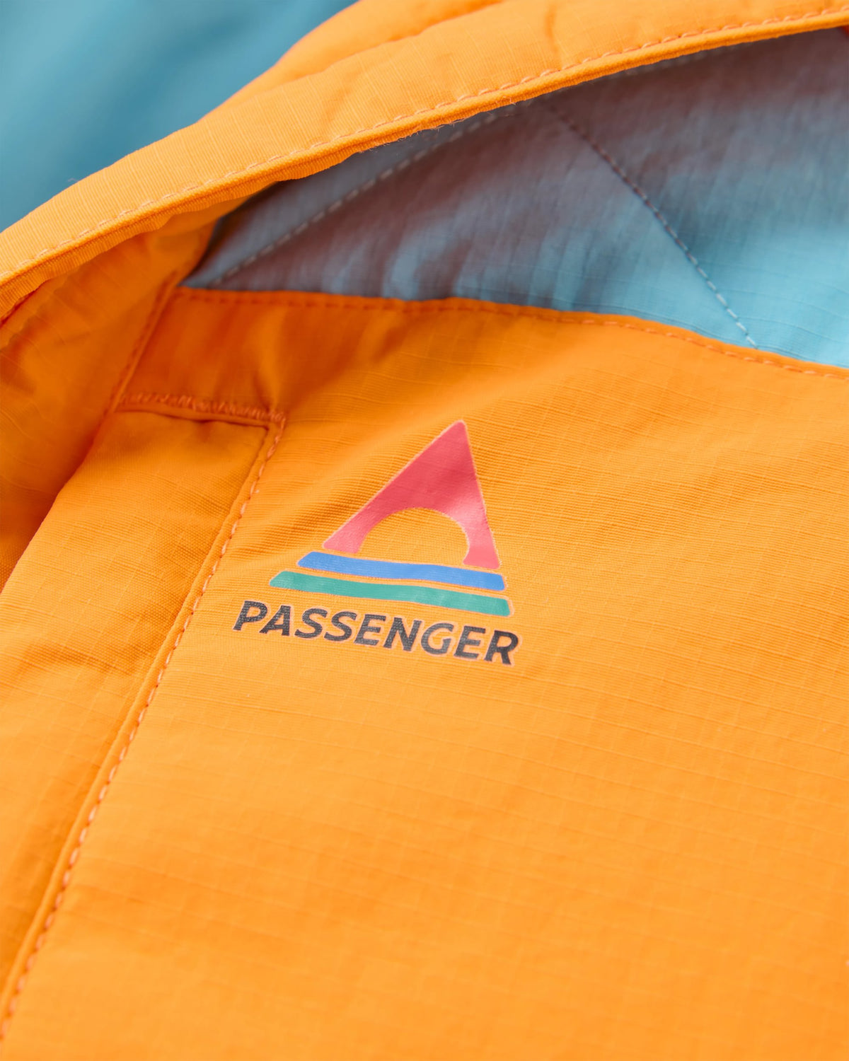 Lara Quilted Jacket - Oat/Retro Blue/Bright Orange - Flatlay