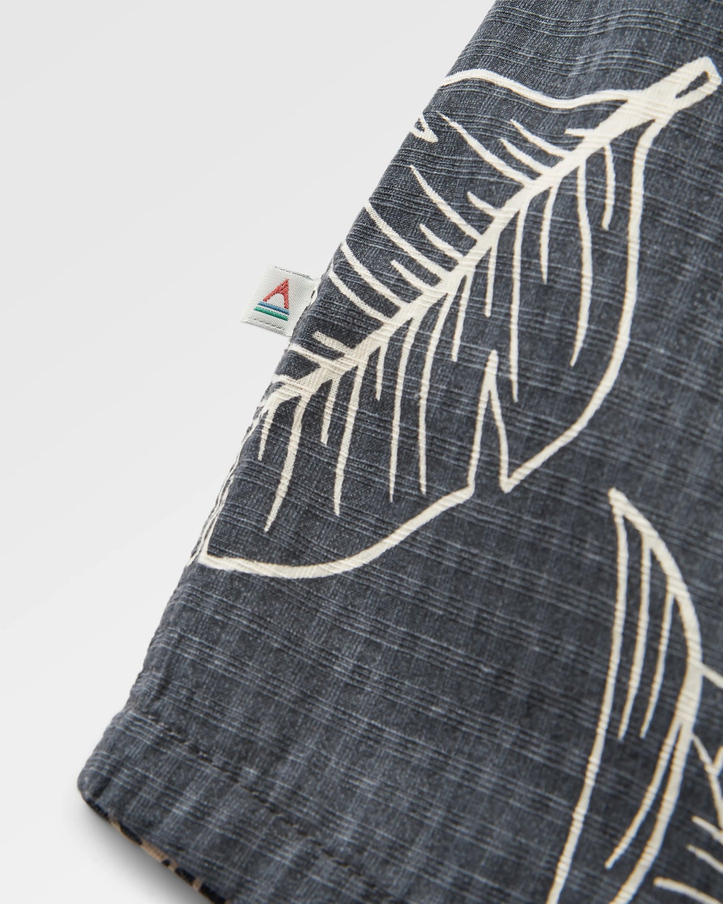 Chill Textured Organic Cotton Short Sleeve Shirt - Palm Faded Black - Flatlay