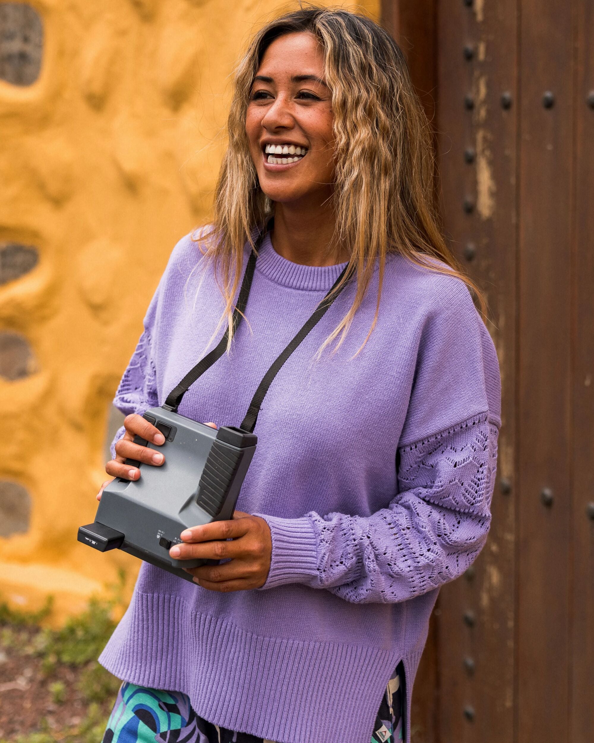Grace Knitted Jumper - Retro Purple - Lifestyle