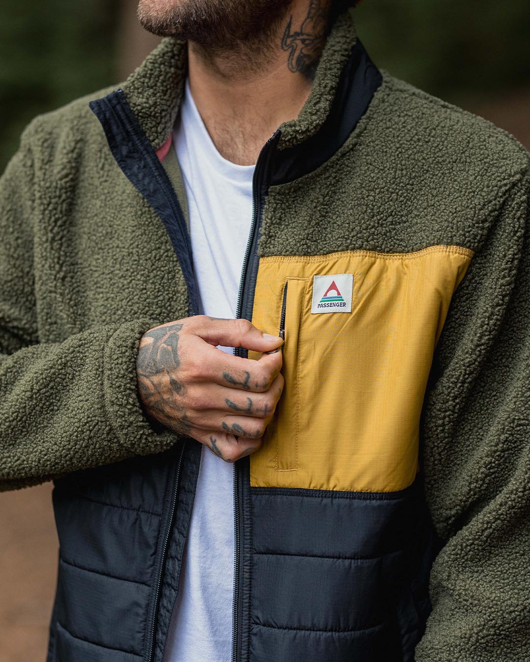 Born Explorer Recycled Polar-Lined Sherpa Fleece - Khaki - Lifestyle