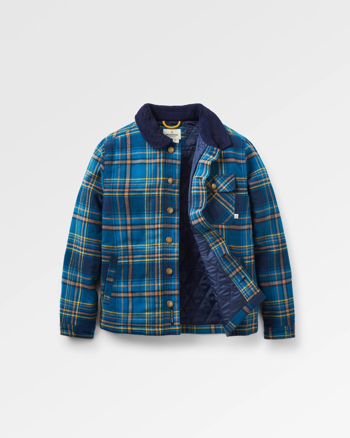 Falcon Cotton Jacket - Tidal Blue Check - Flatlay