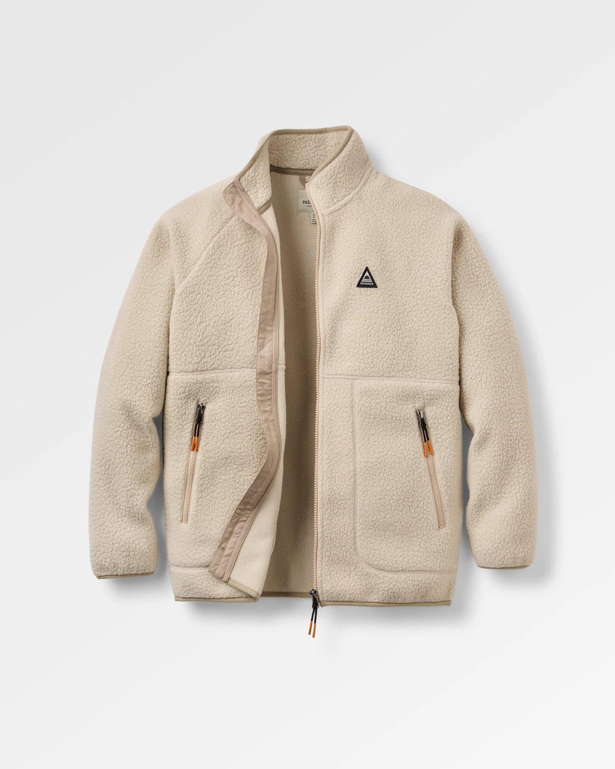 Home Full Zip Sherpa Fleece - Oatmeal - Flatlay