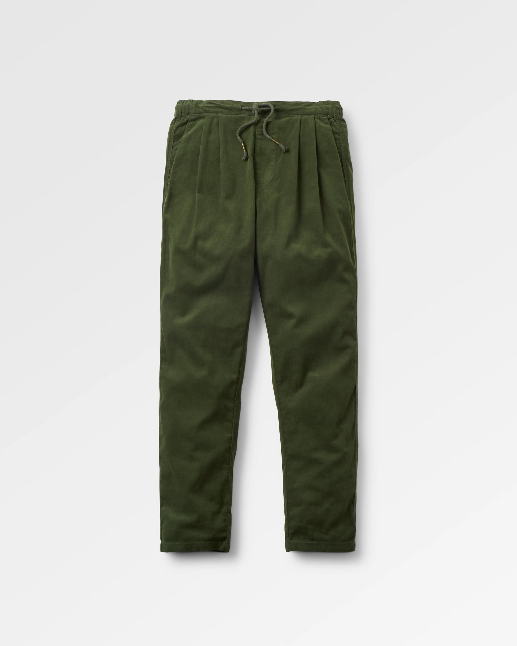 Compass Recycled Cord Trouser - Fir Tree - Flatlay